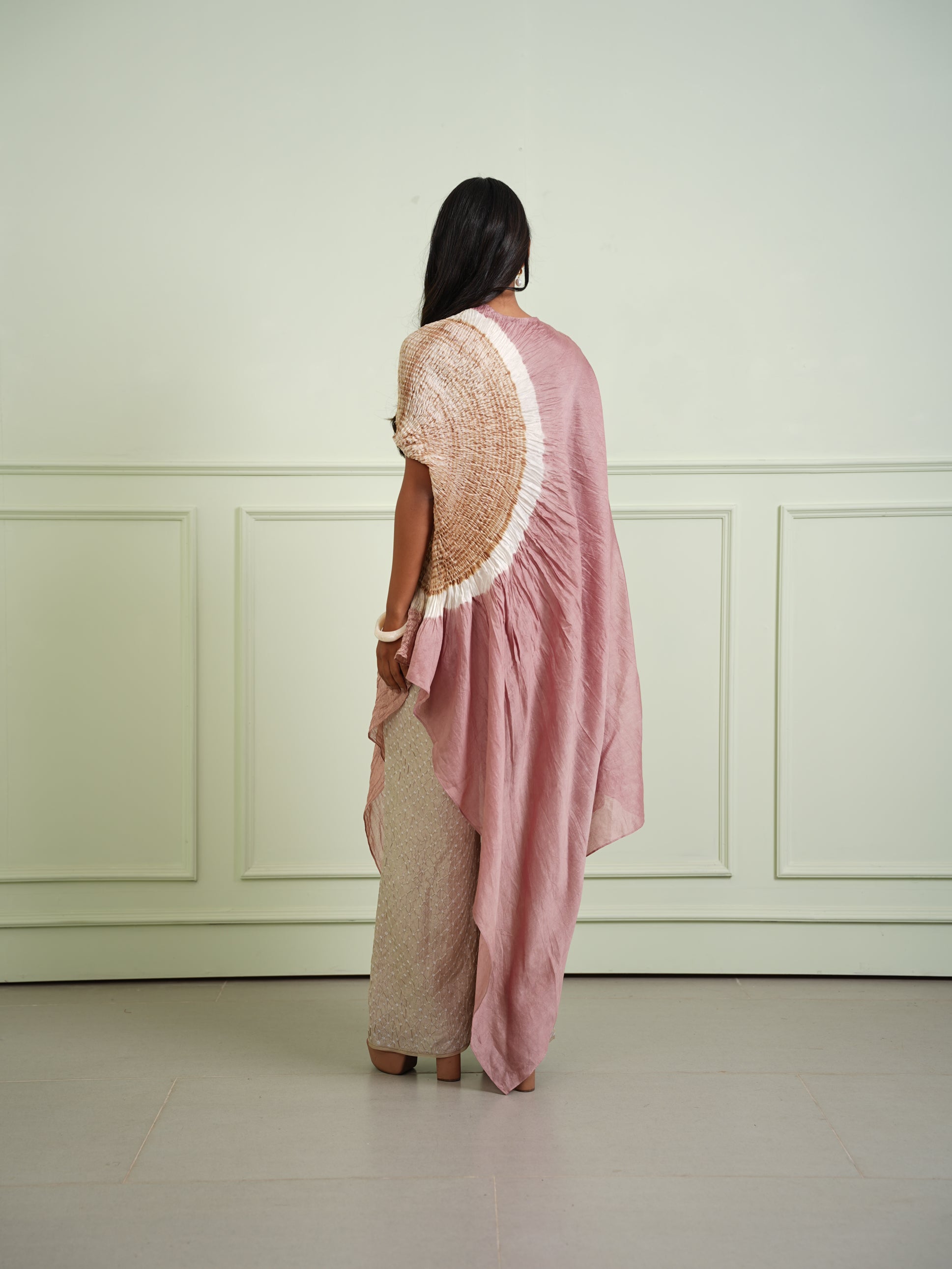 SHIBORI TISSUE ASYM DRESS