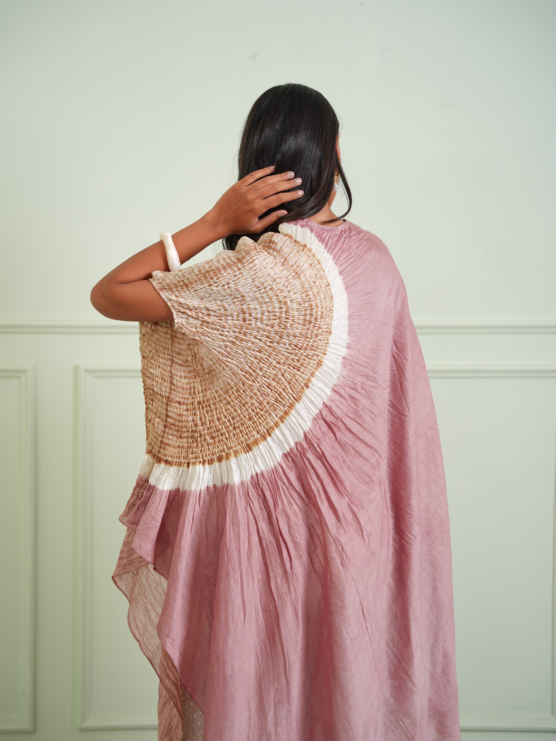 SHIBORI TISSUE ASYM DRESS