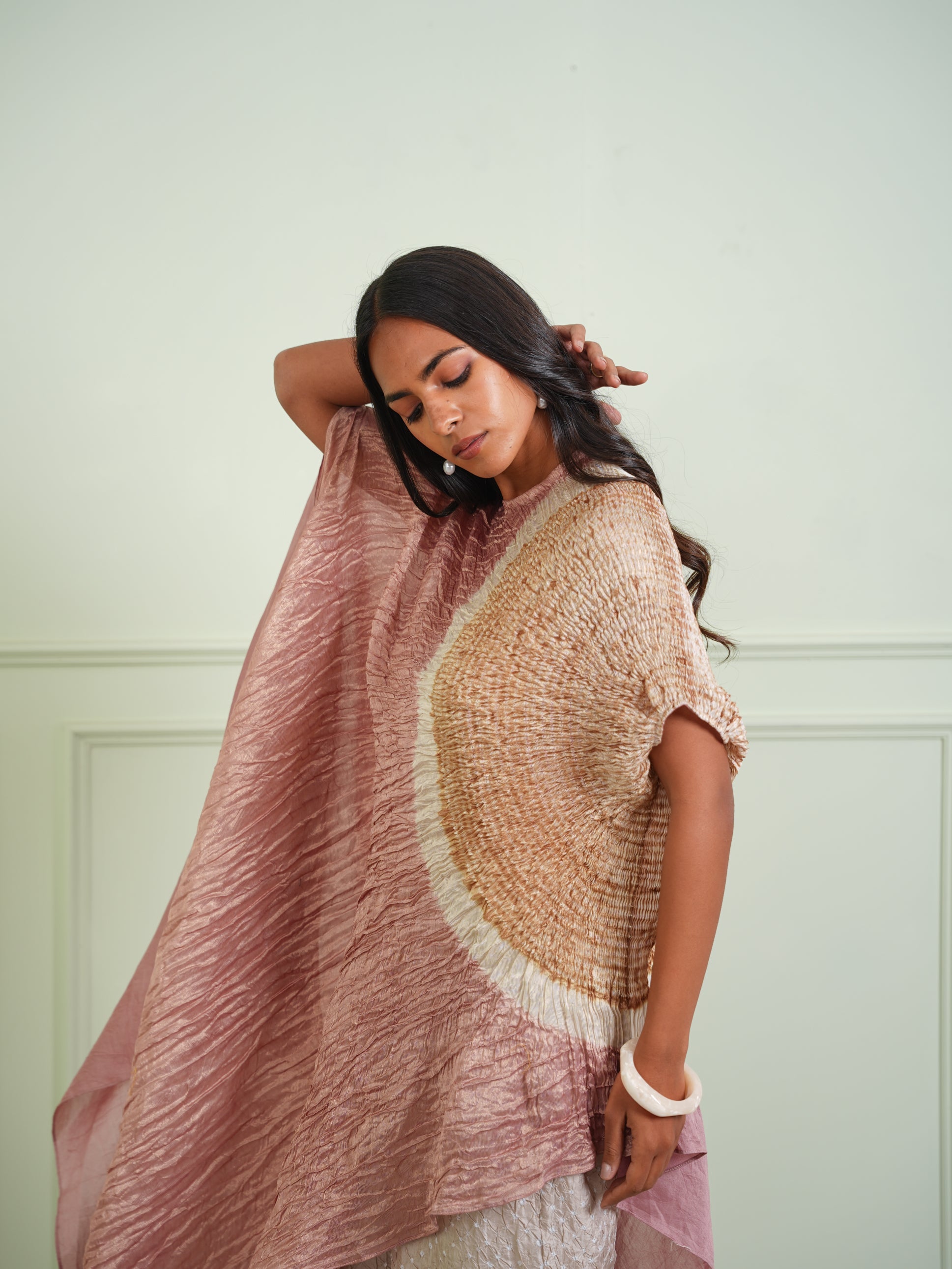 SHIBORI TISSUE ASYM DRESS