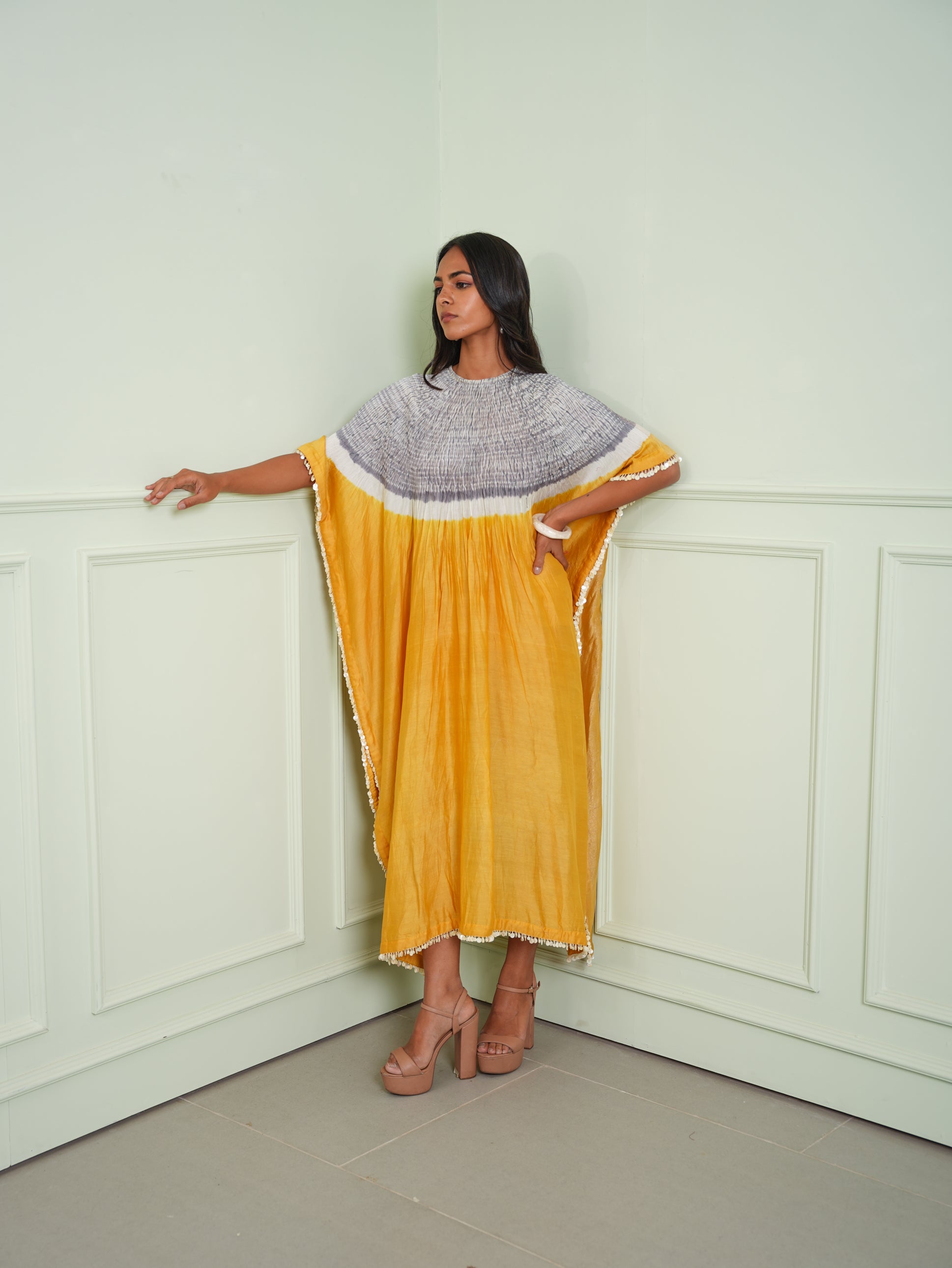 SHIBORI TISSUE KAFTAN