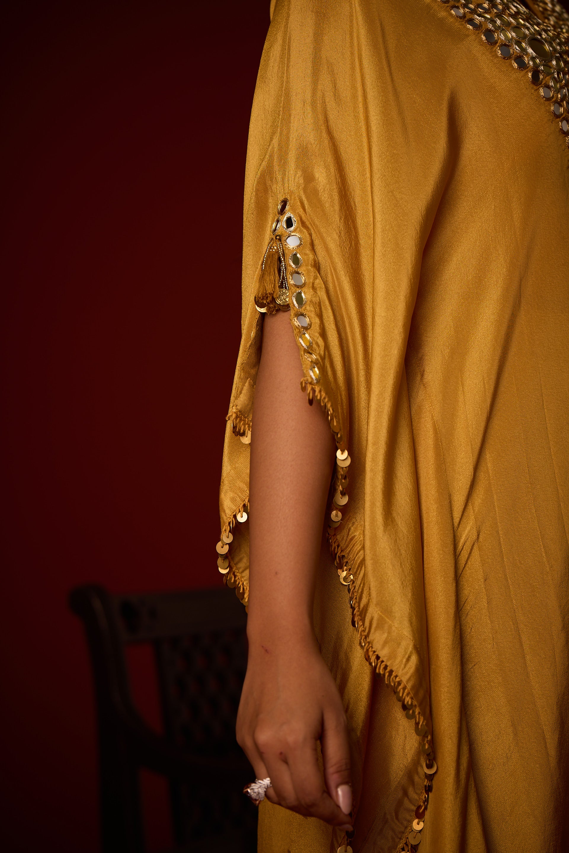 Tissue Mirror Work Kaftan