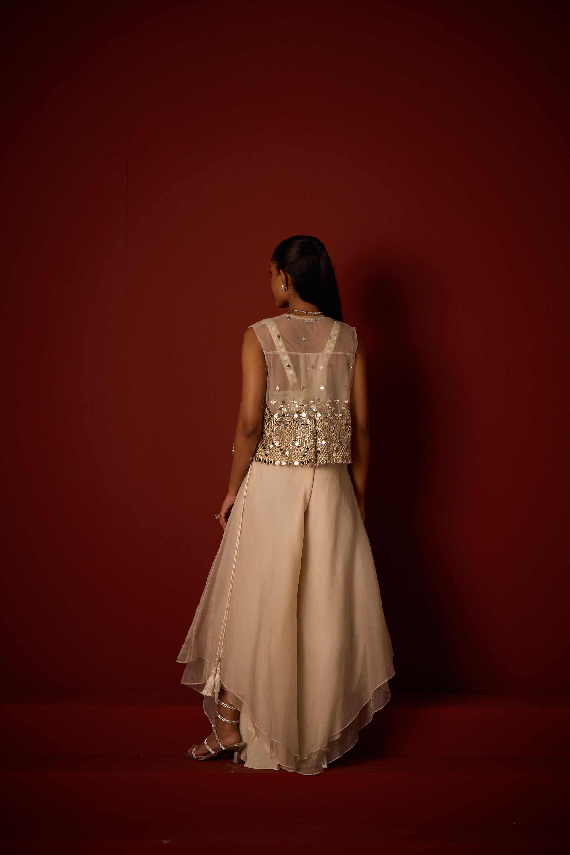 Organza Asymetrical Flared Pants