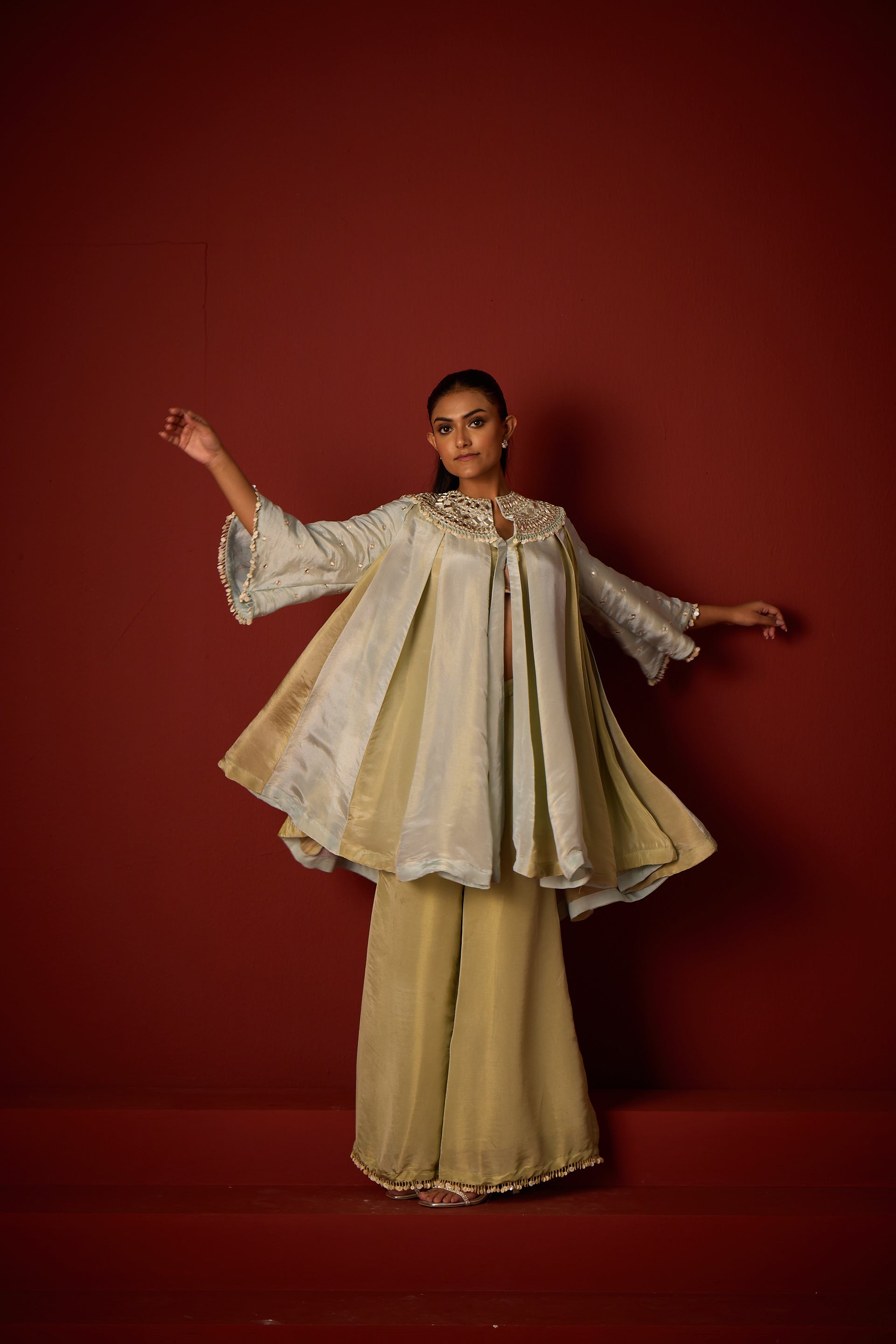 Tissue Mirrorwork Panelled Tunic