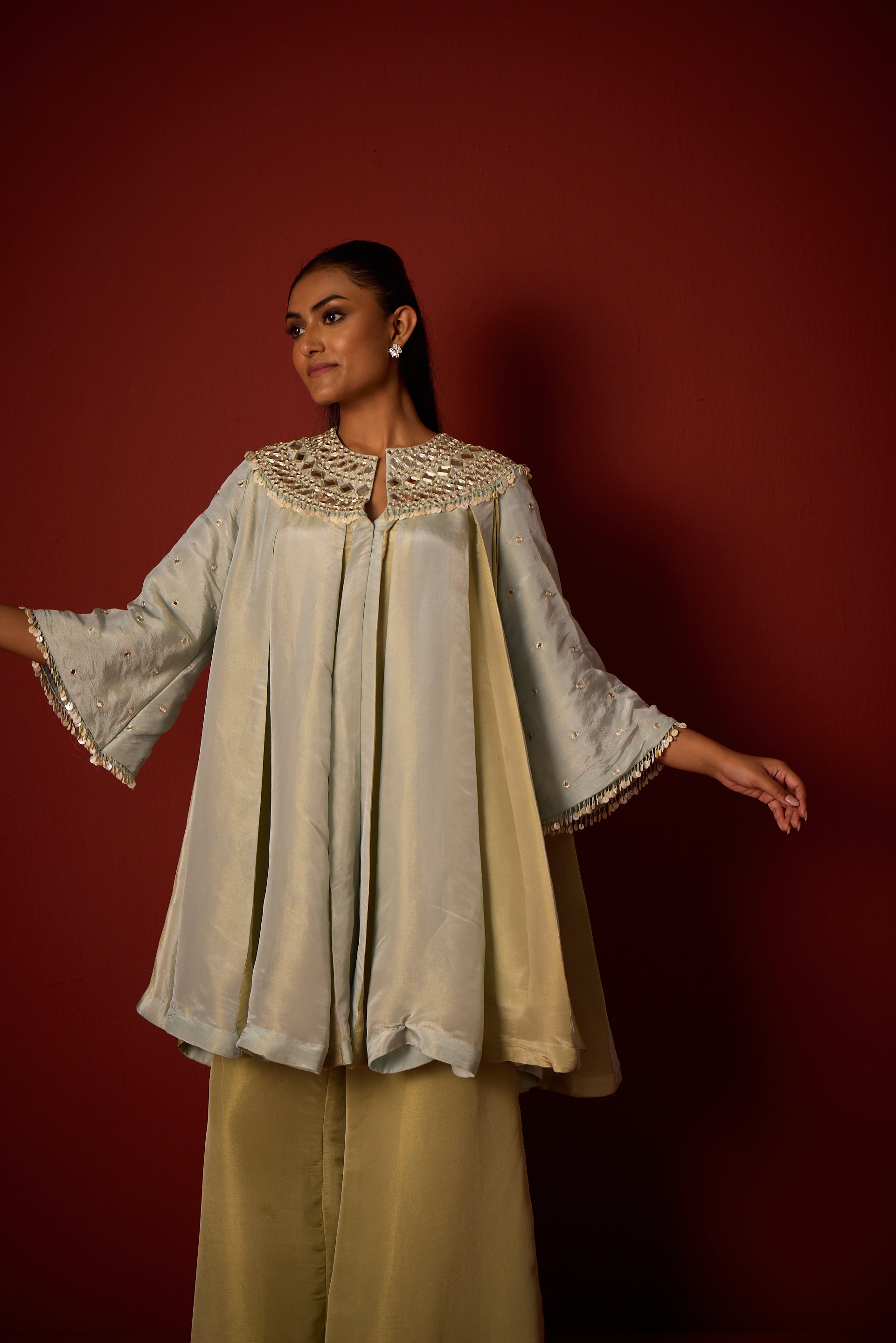 Tissue Mirrorwork Panelled Tunic