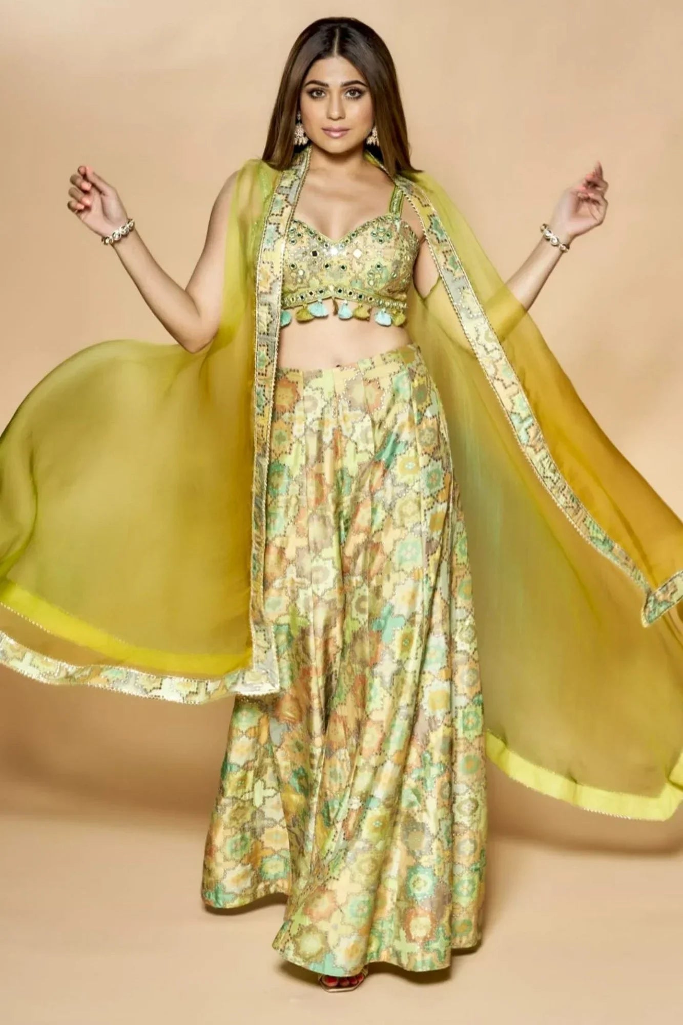 Sukoon Panel Pant With Cape