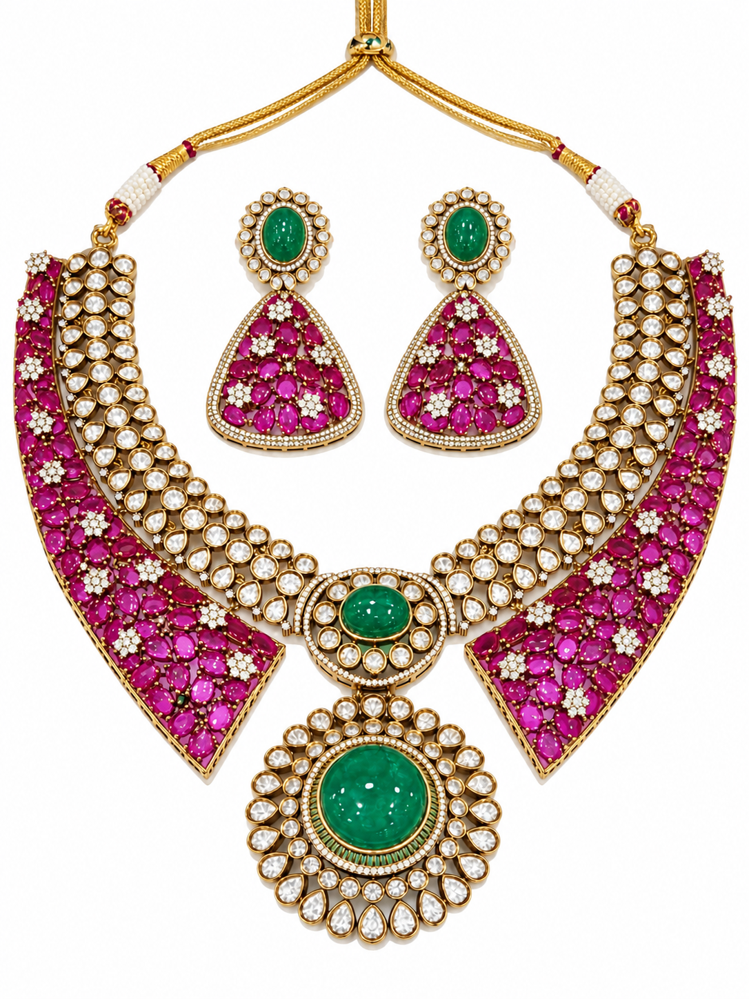 Ruby & Emerald Necklace Set 05