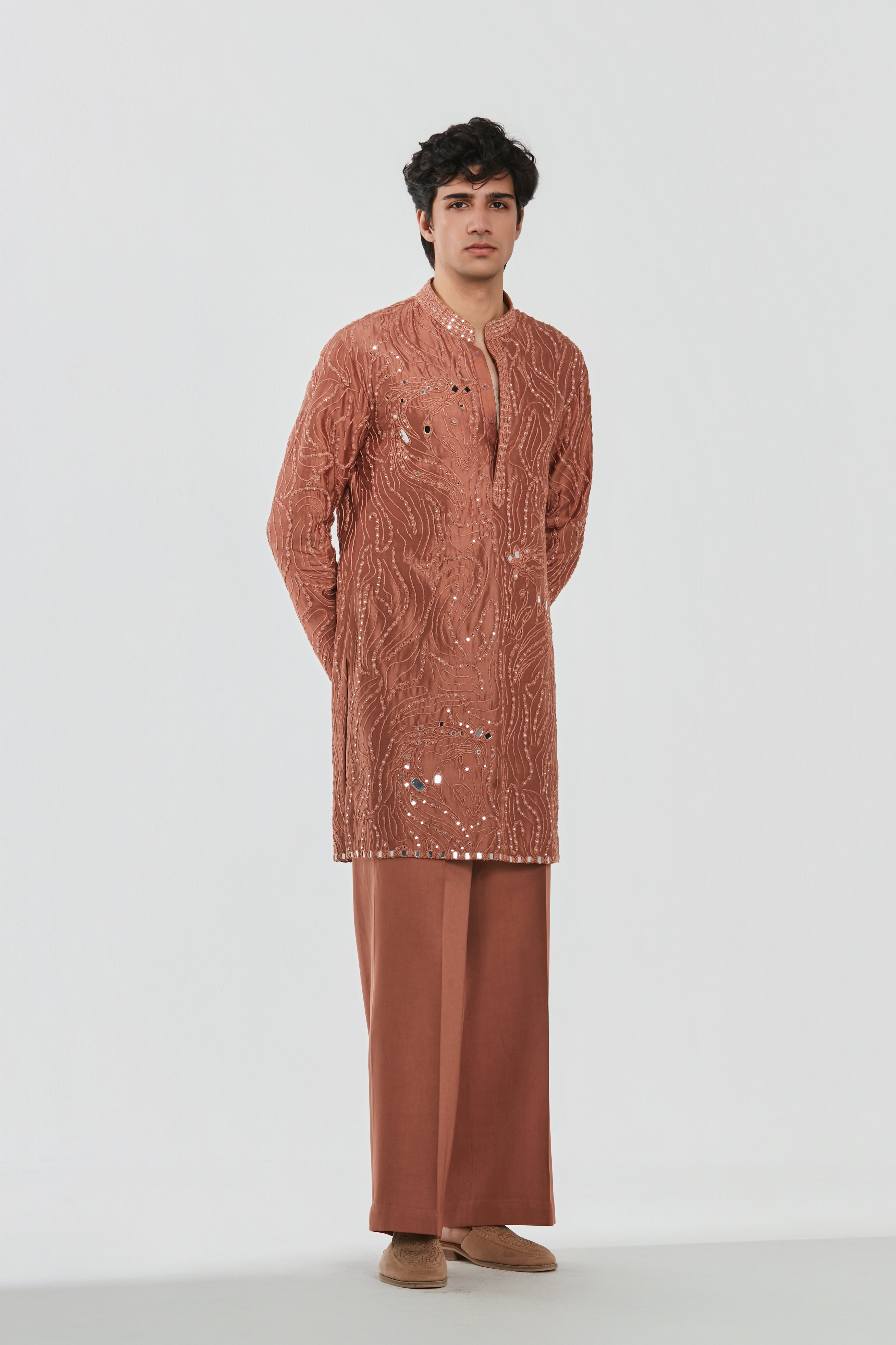 Kurta - Heavy chanderi , Pant-Cotton twill