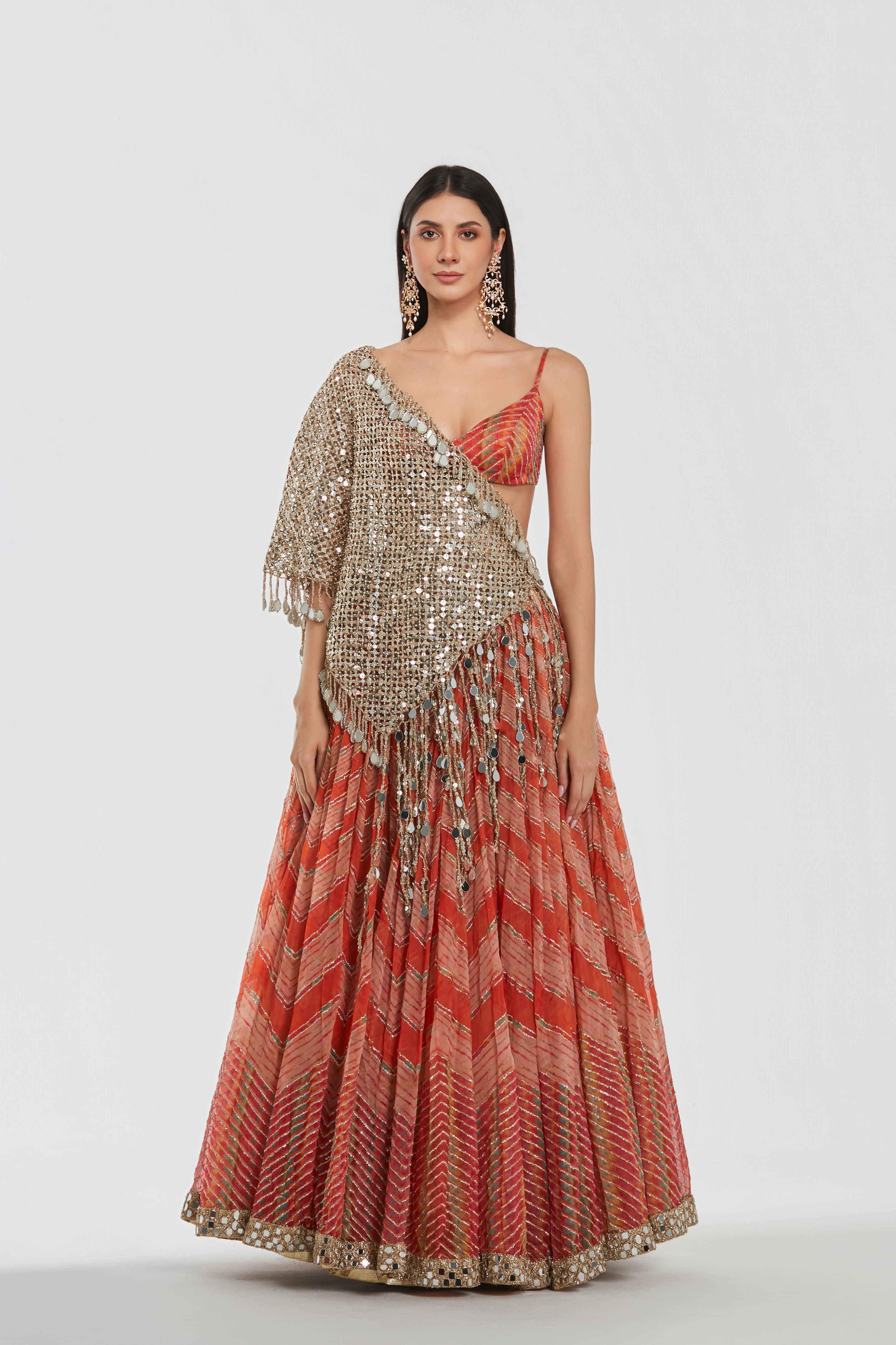 Mirror work , zari , Sequins , lurex thread , pearl beads