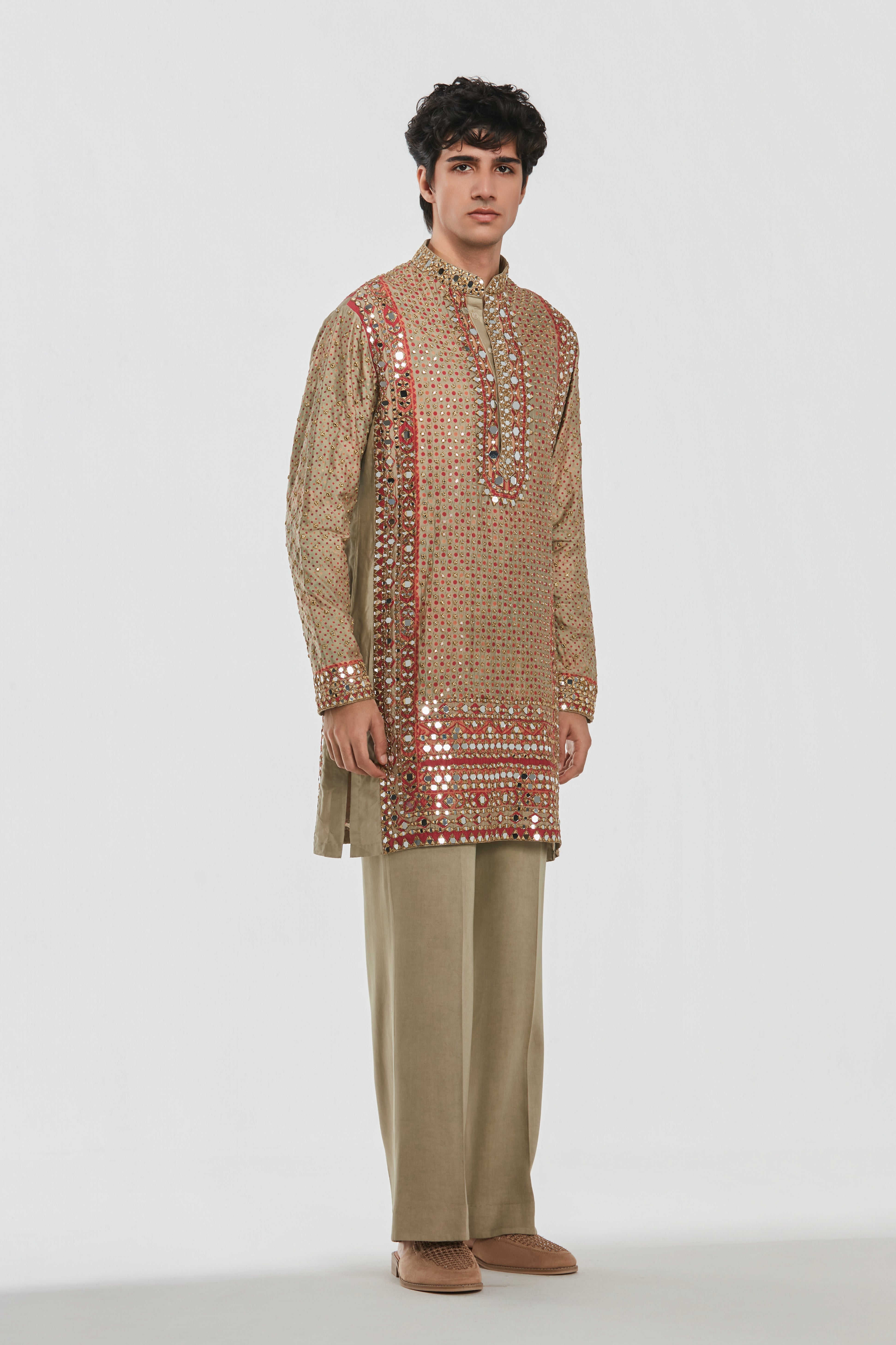 Kurta - heavy chanderi , pant -Cotton twill
