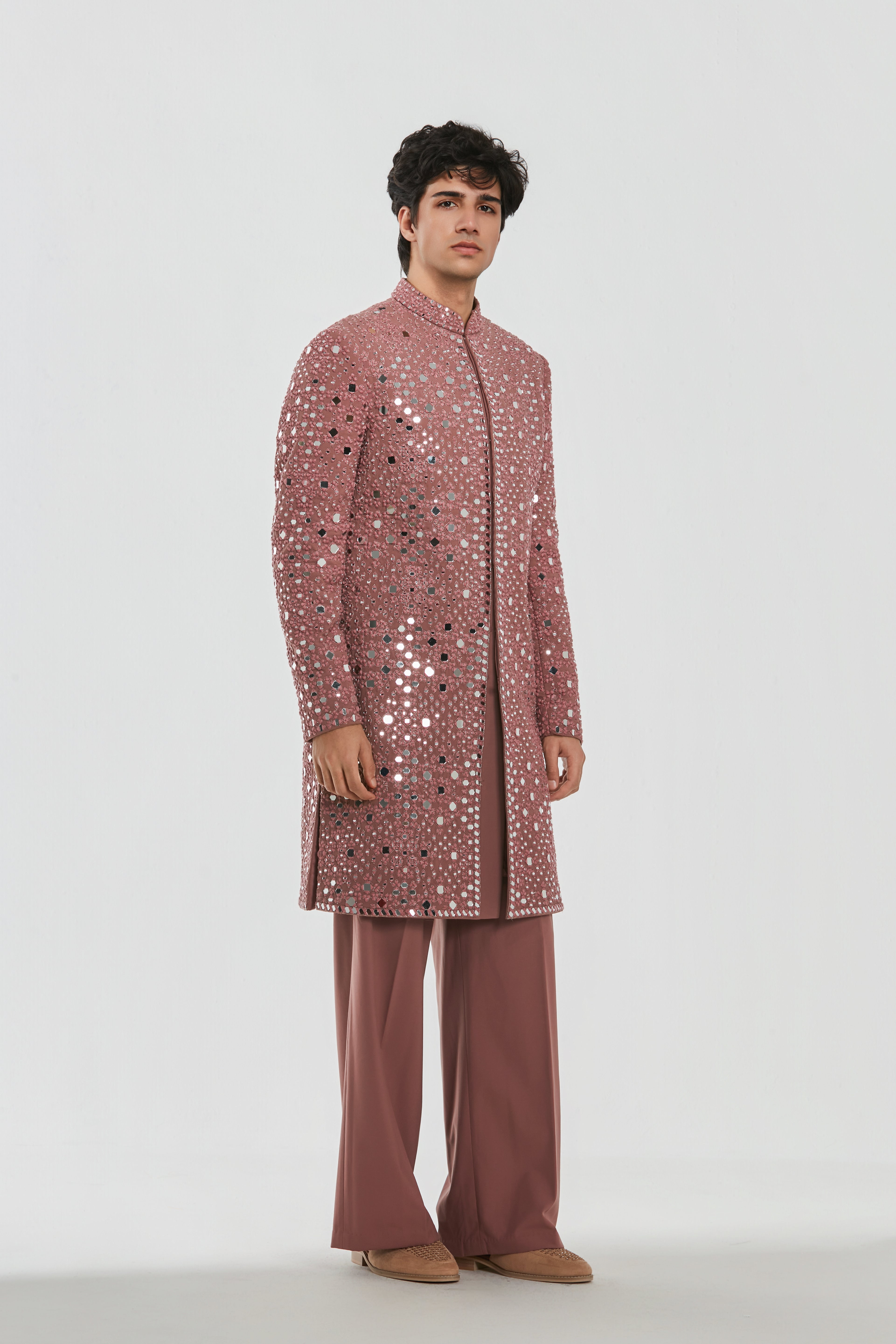 Kurta - Heavy Chanderi , sherwani - neo tech , pant -neo tech