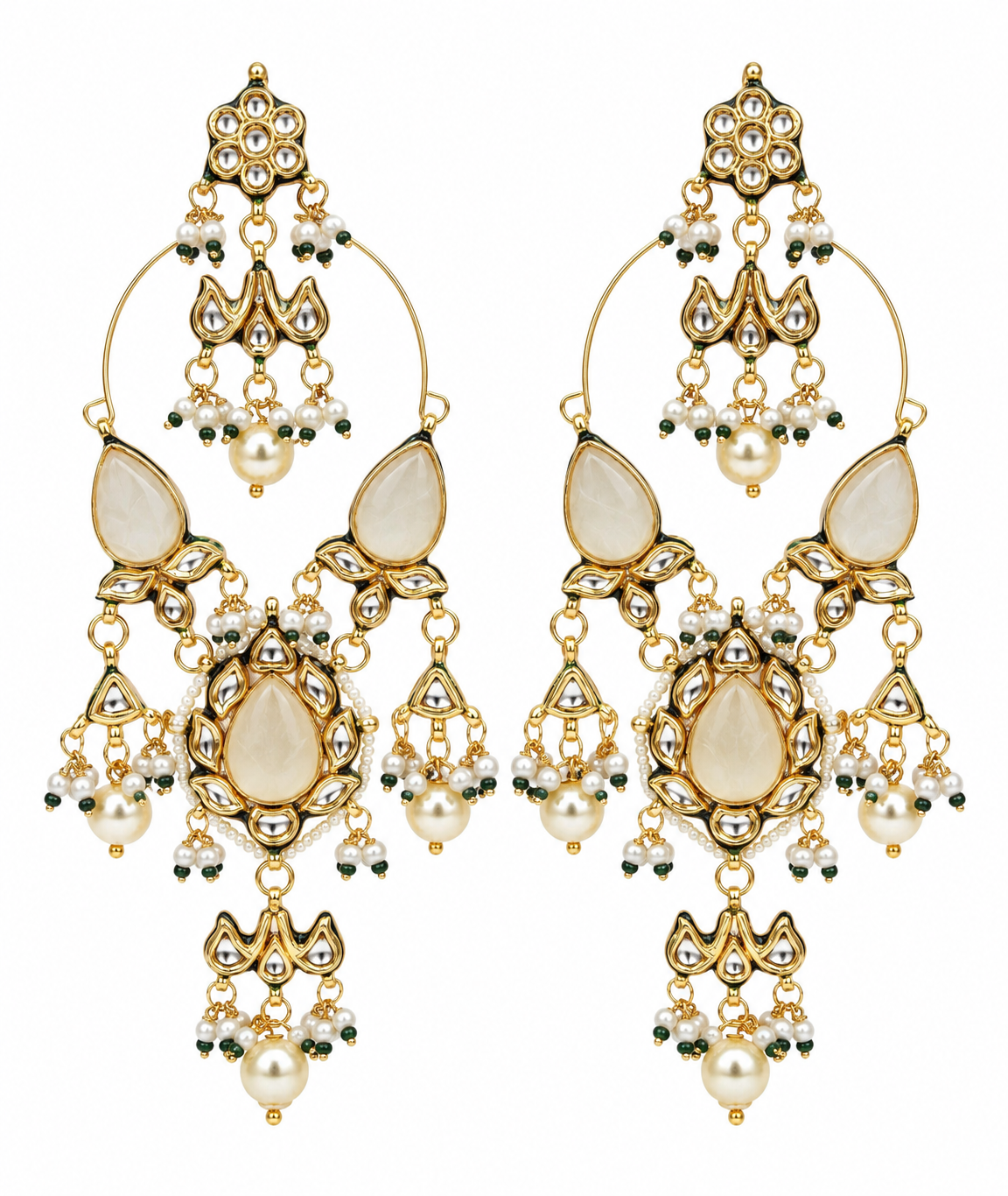 Kundan Statement Drop Earrings