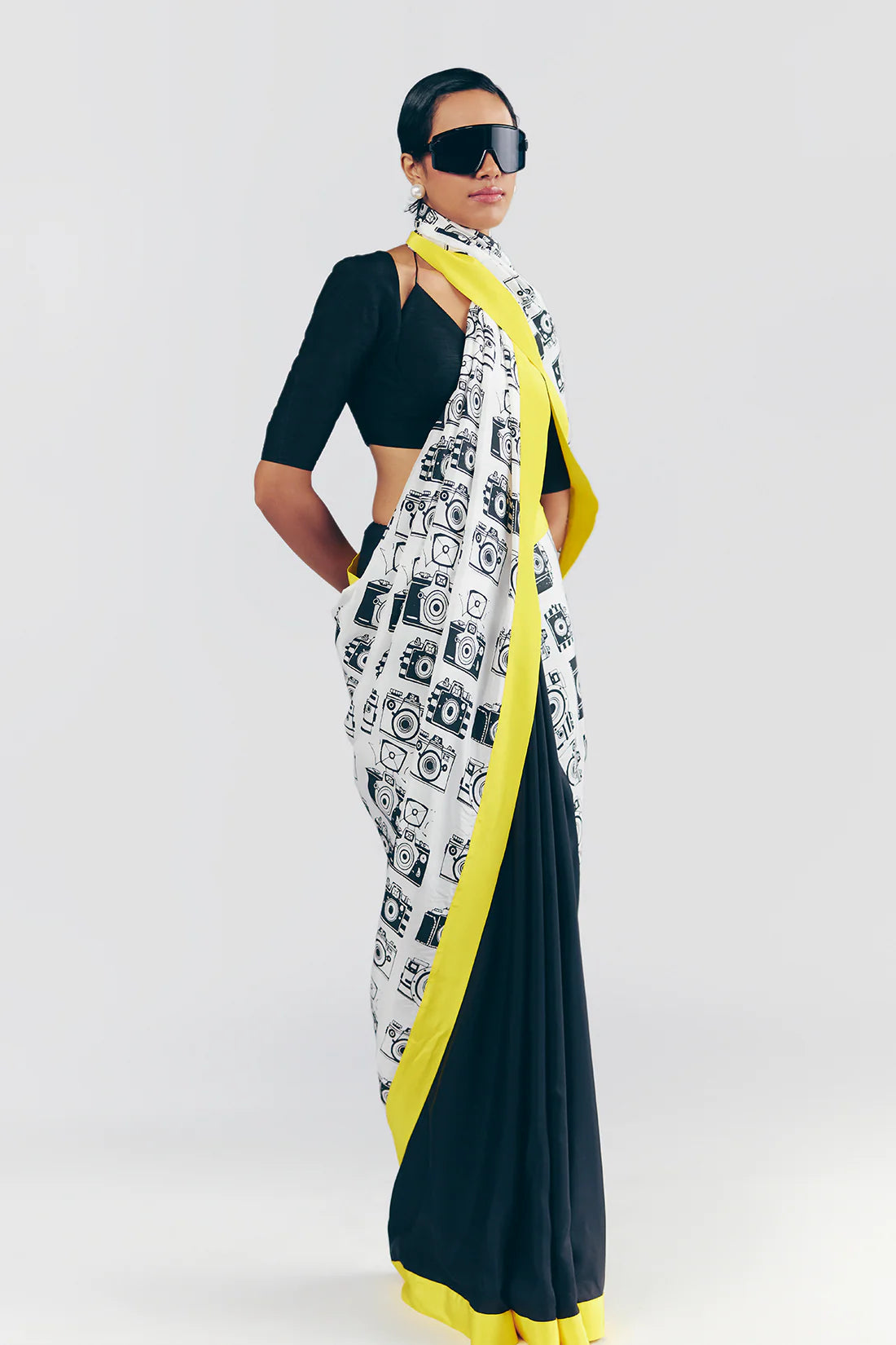 Yellow Camera Saree