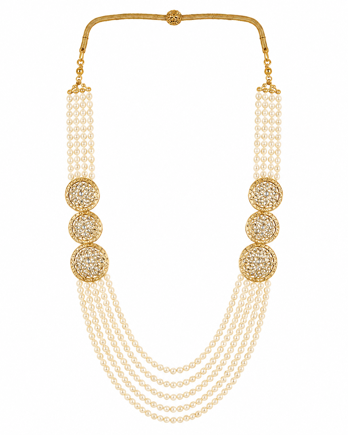 Multi-Layered Pearl Gold Plated Groom Mala
