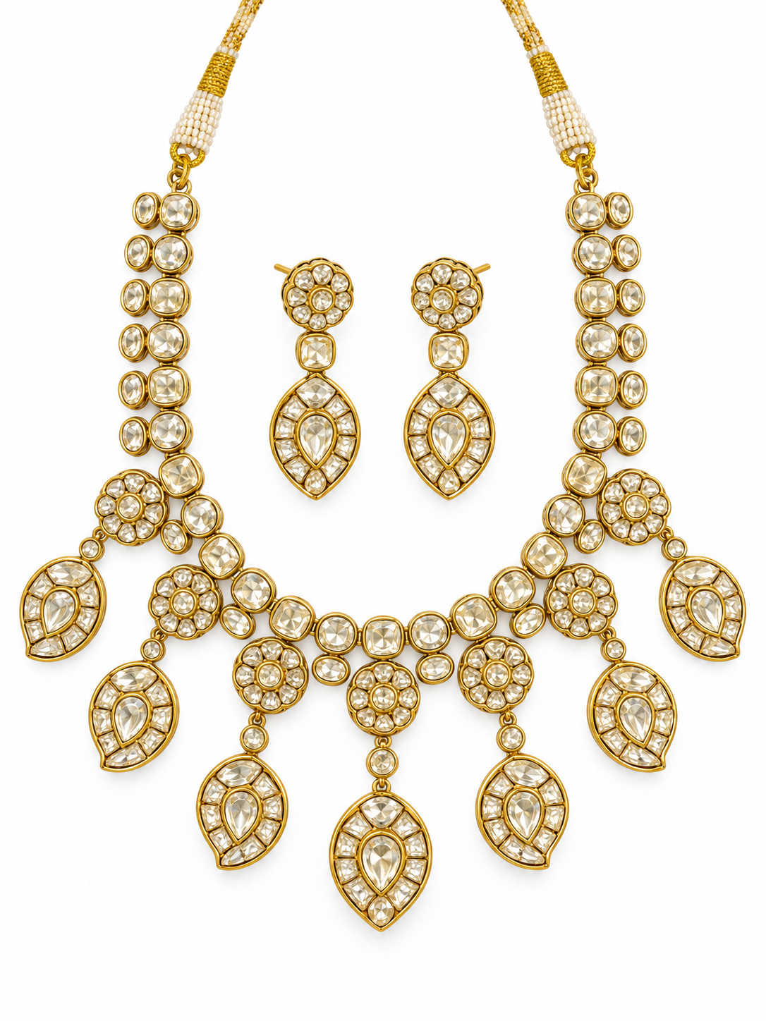 Moissanite Polki Statement Necklace Set