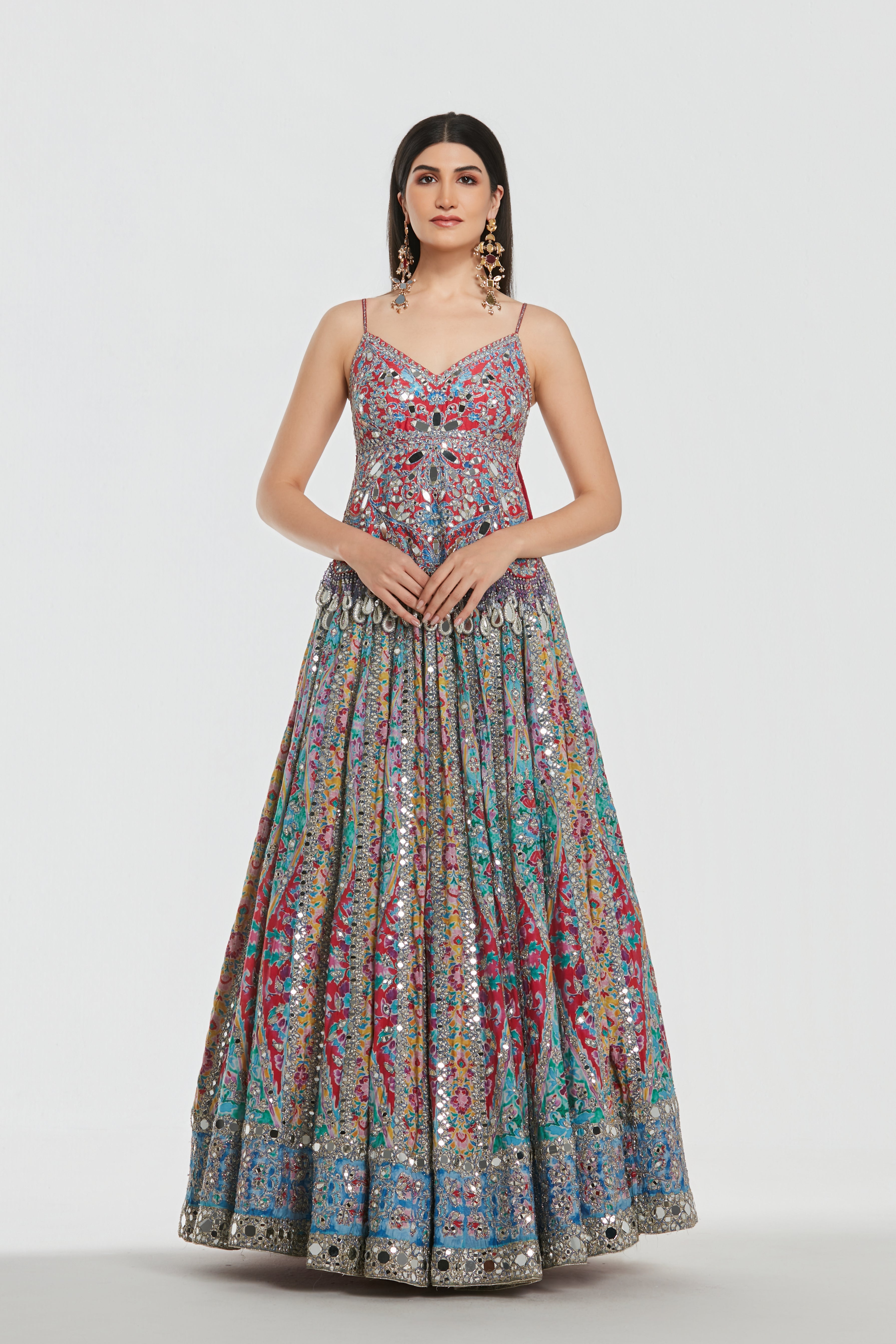 Mirror work , zari , lurex thread