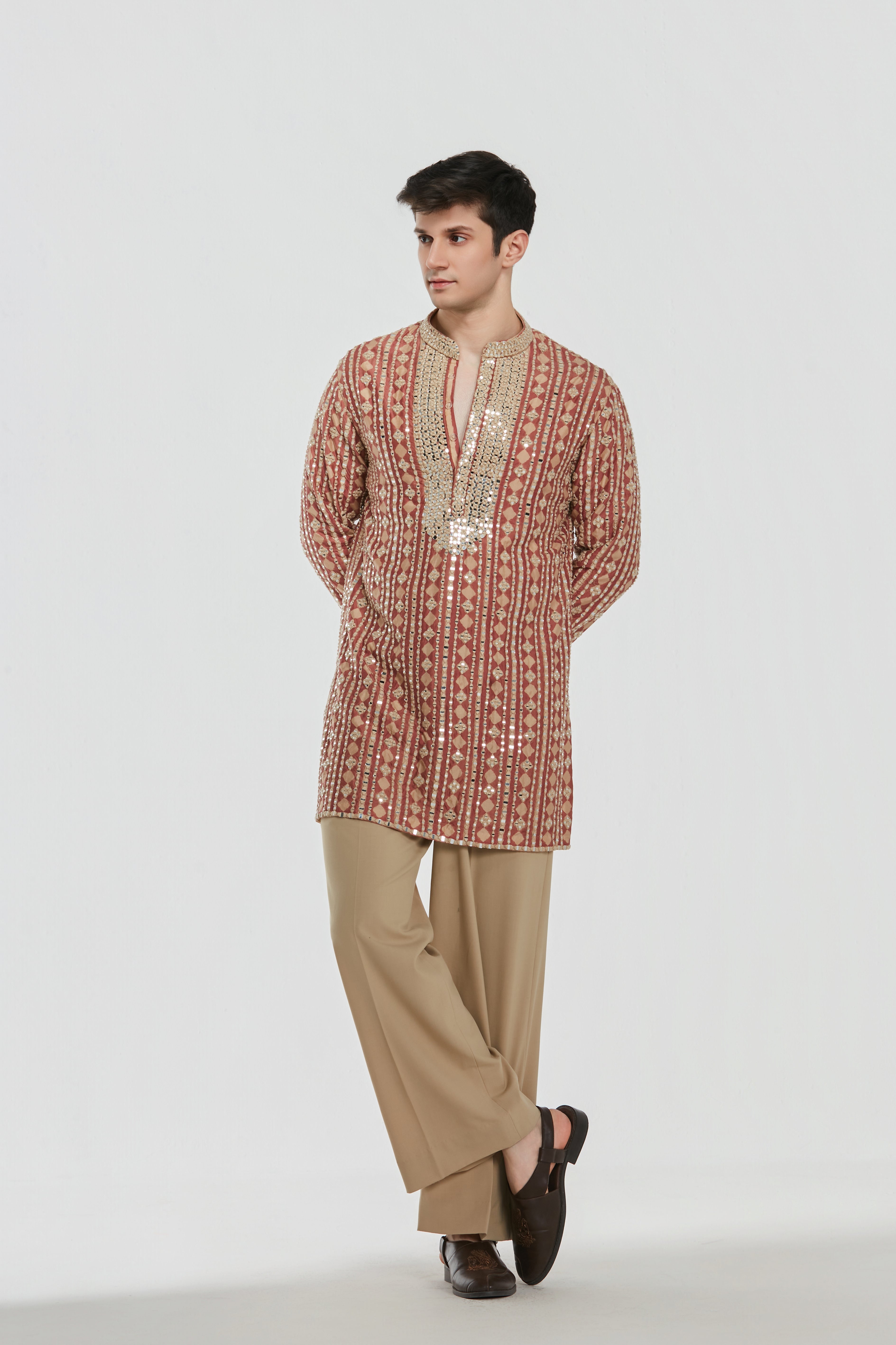 Kurta - heavy chanderi , pant -Cotton twill