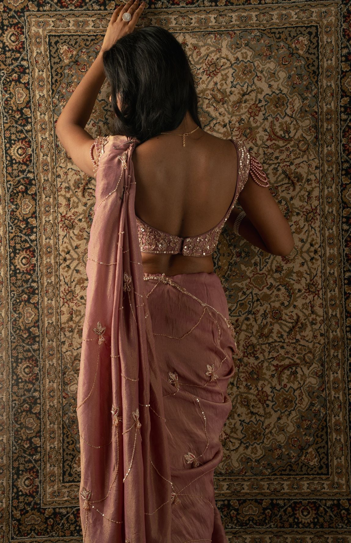 Dusty Rose Saree