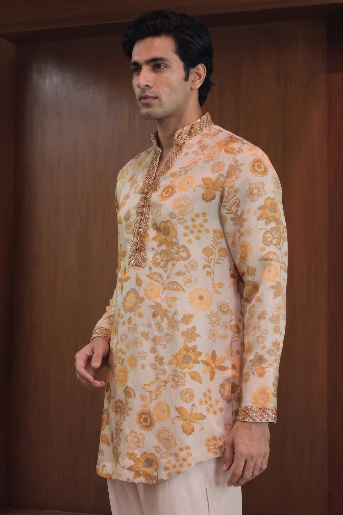 Ivory Linen Satin Kurta