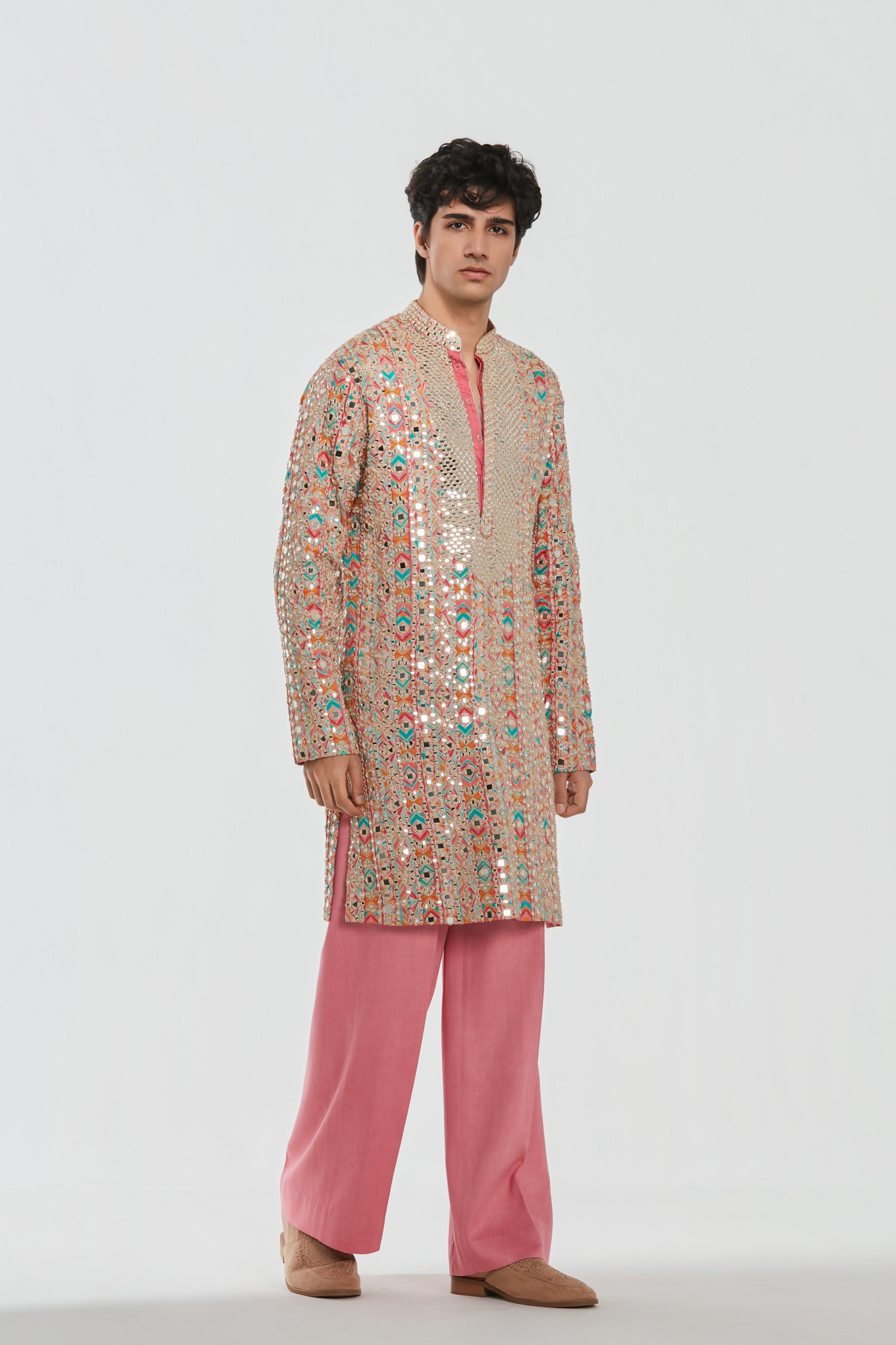 Kurta - Heavy chanderi , Pant-Cotton twill