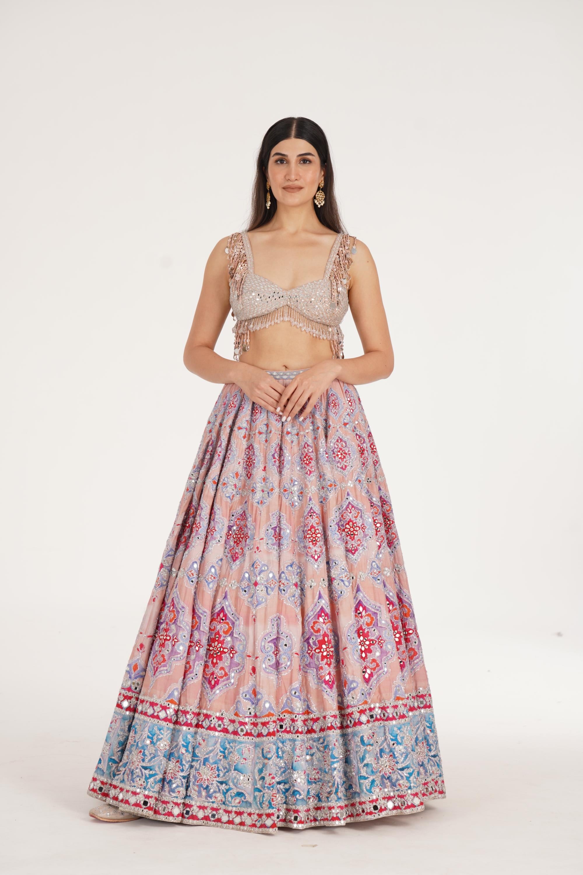 UCLA PEACH HUES LEHENGA SET