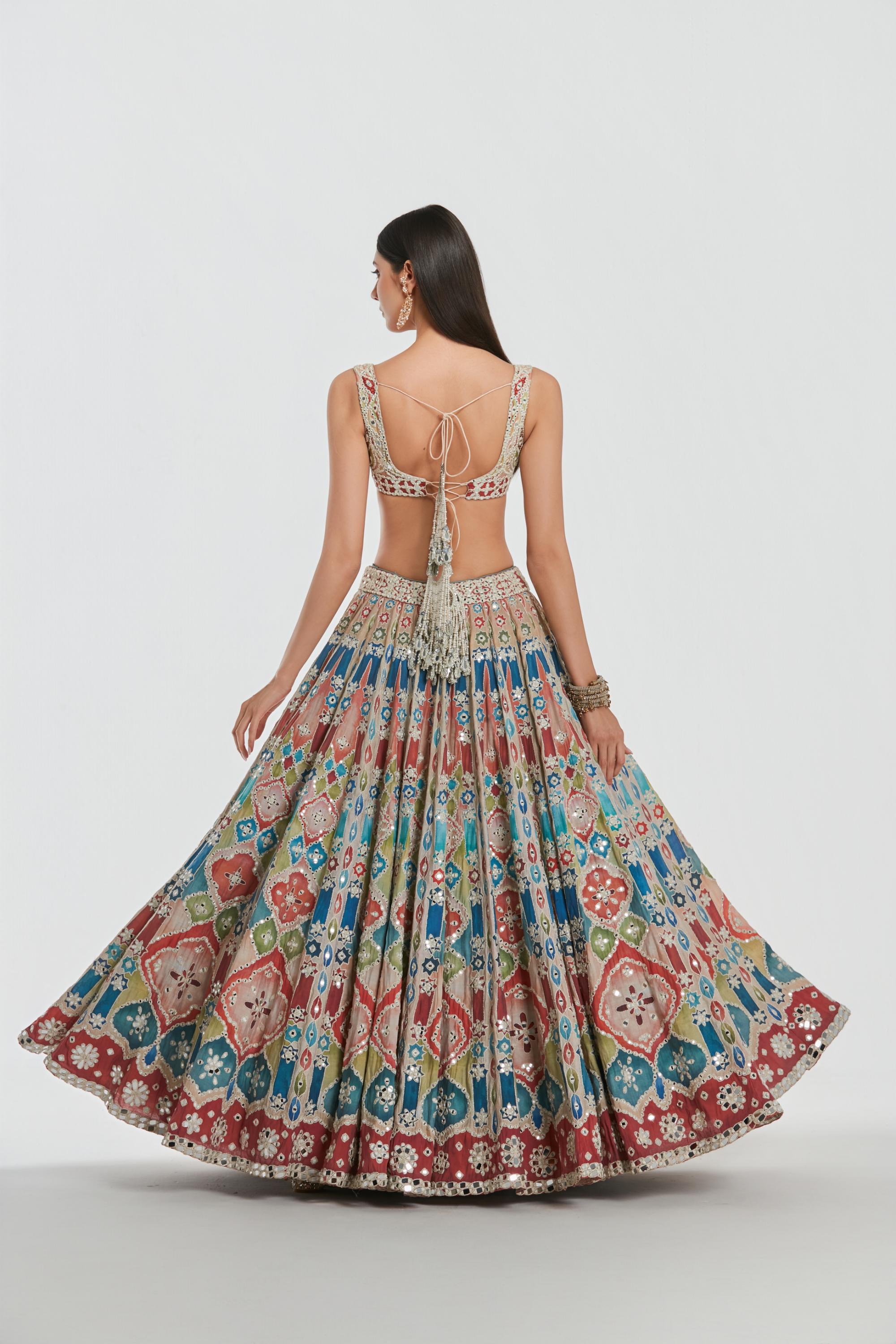 Mirror work , zari , lurex thread , sequins