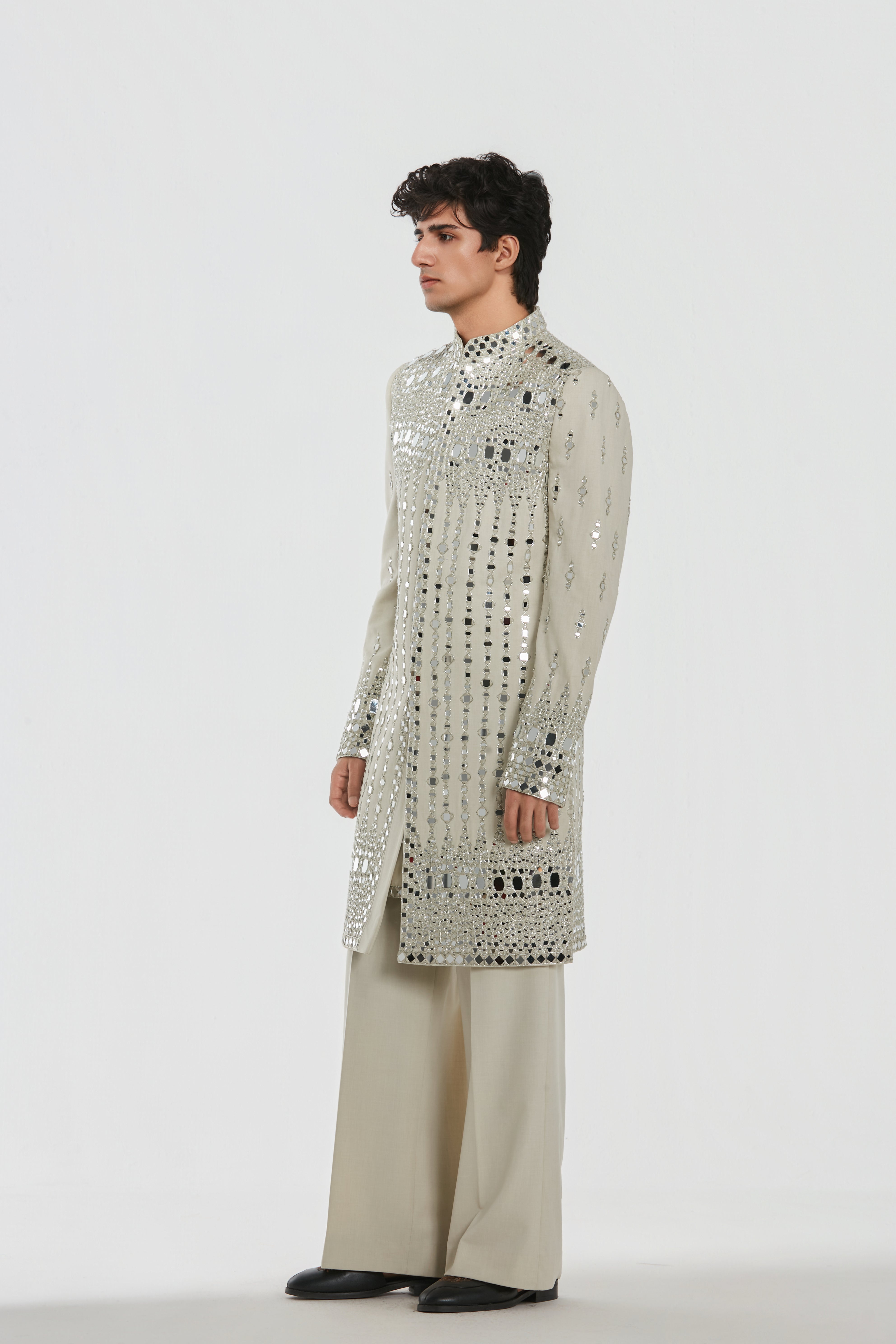 Sherwani and pant - Neo tech , Kurta - Heavy chanderi