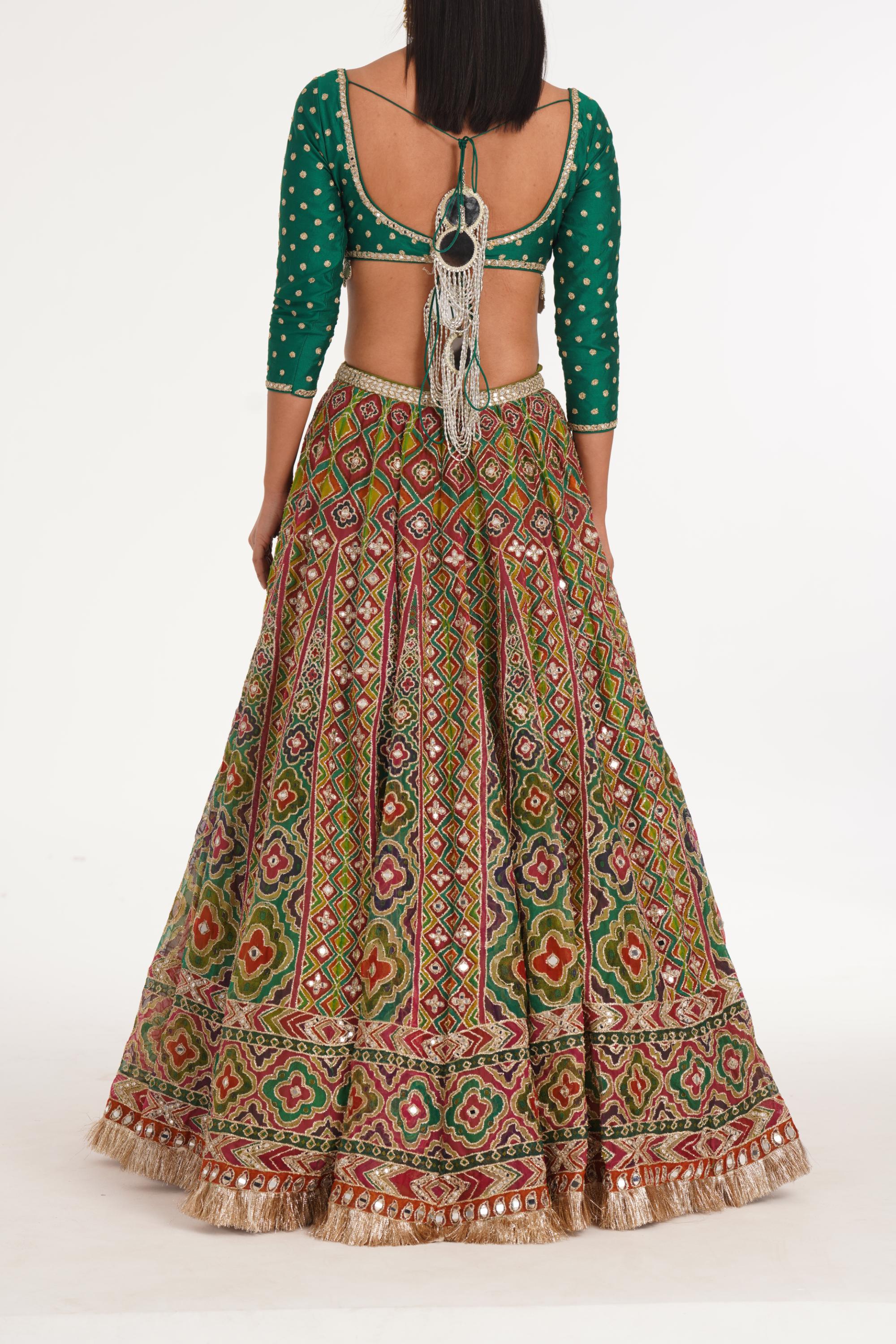 MAGNOLIA CHEVRON PATTERN LEHENGA SET