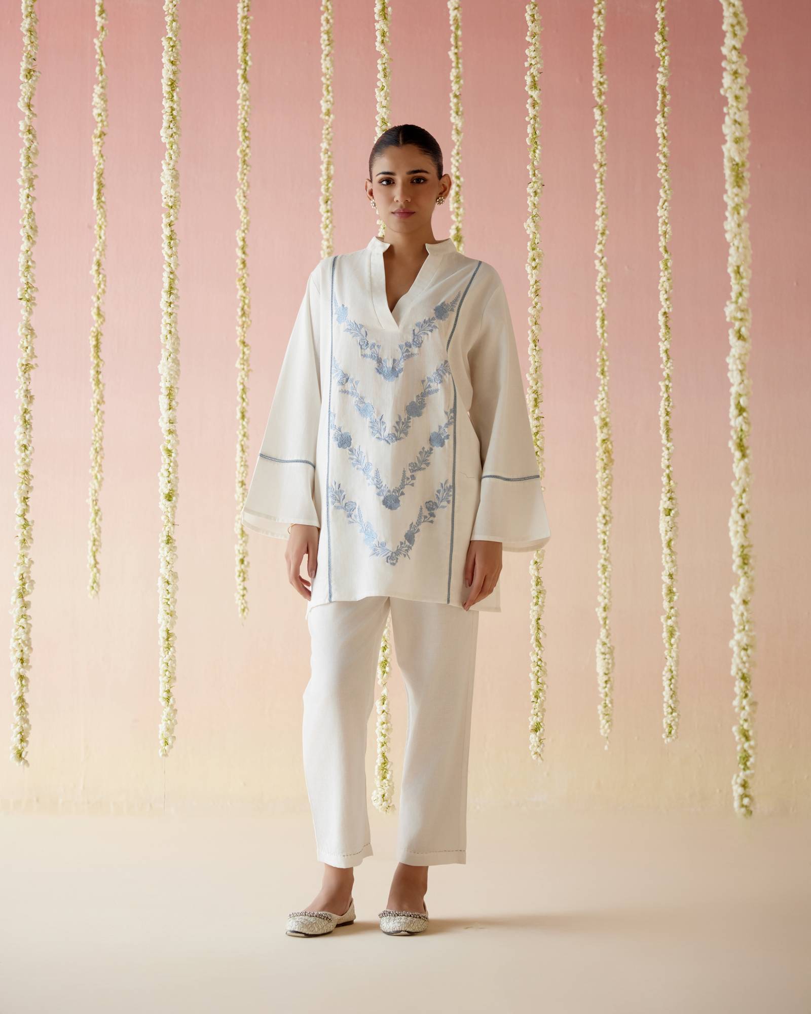 Irish Blue Embroidered Khaadi Co-ord Set