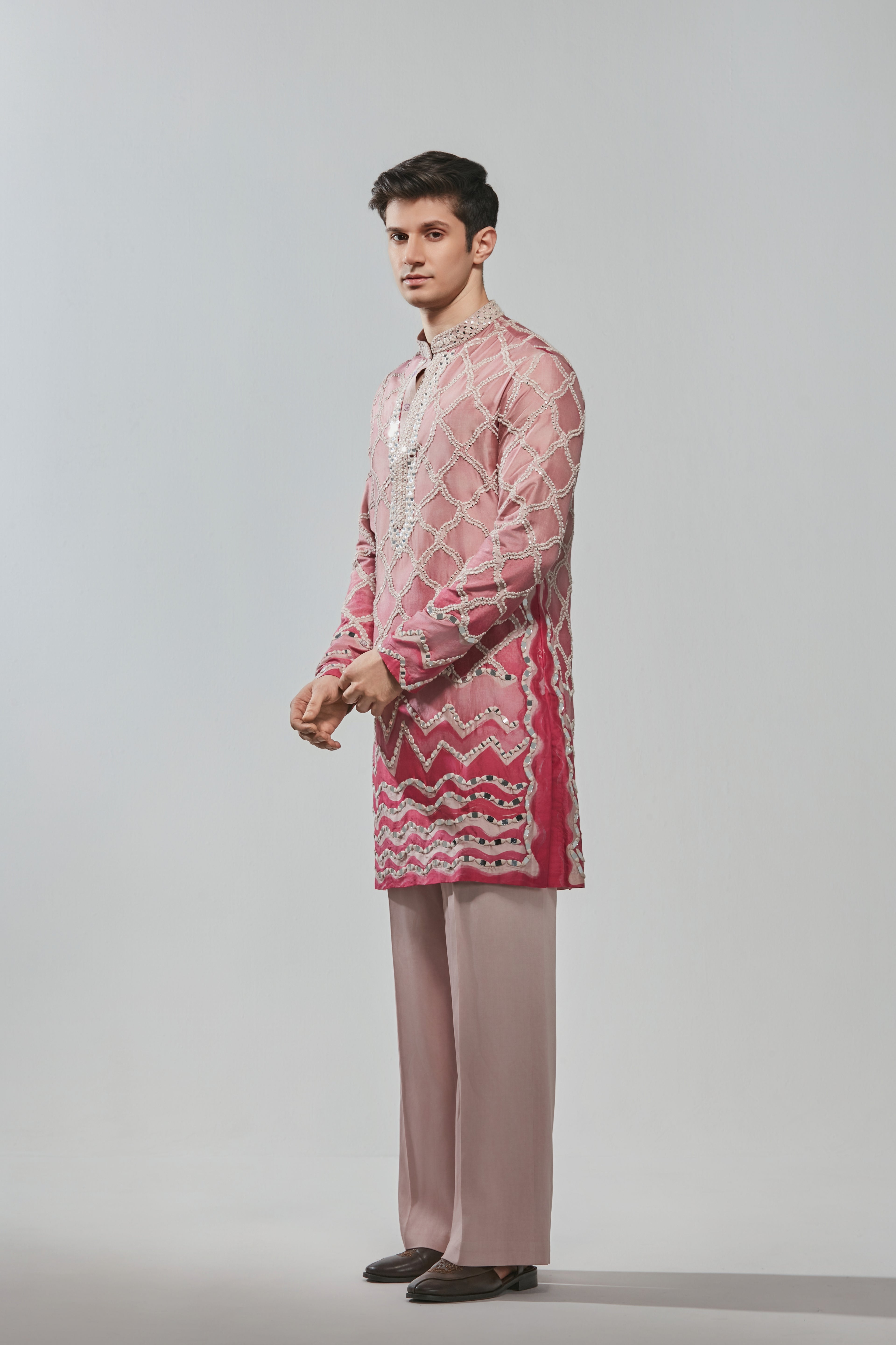 Kurta - heavy chanderi , pant -Cotton twill