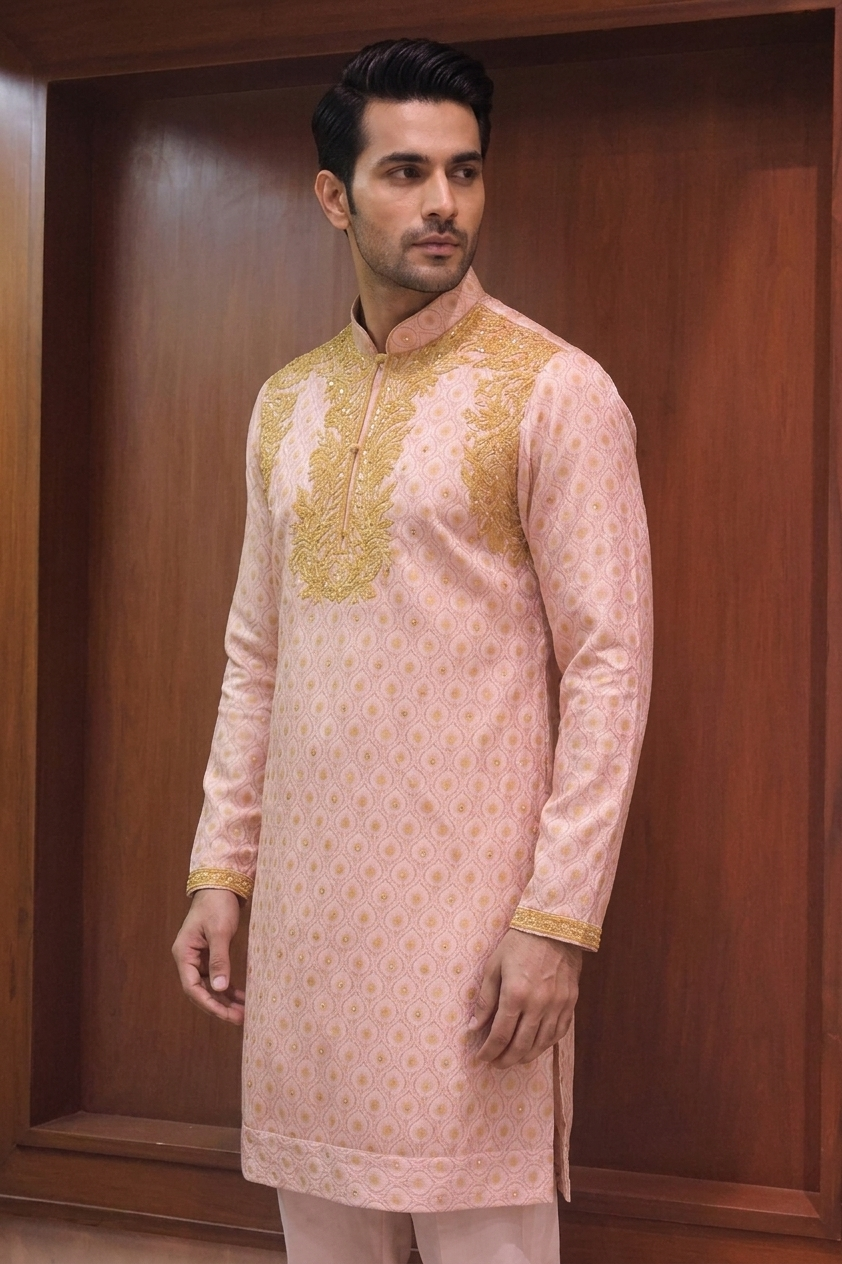 Soft Pink & Ivory Kurta