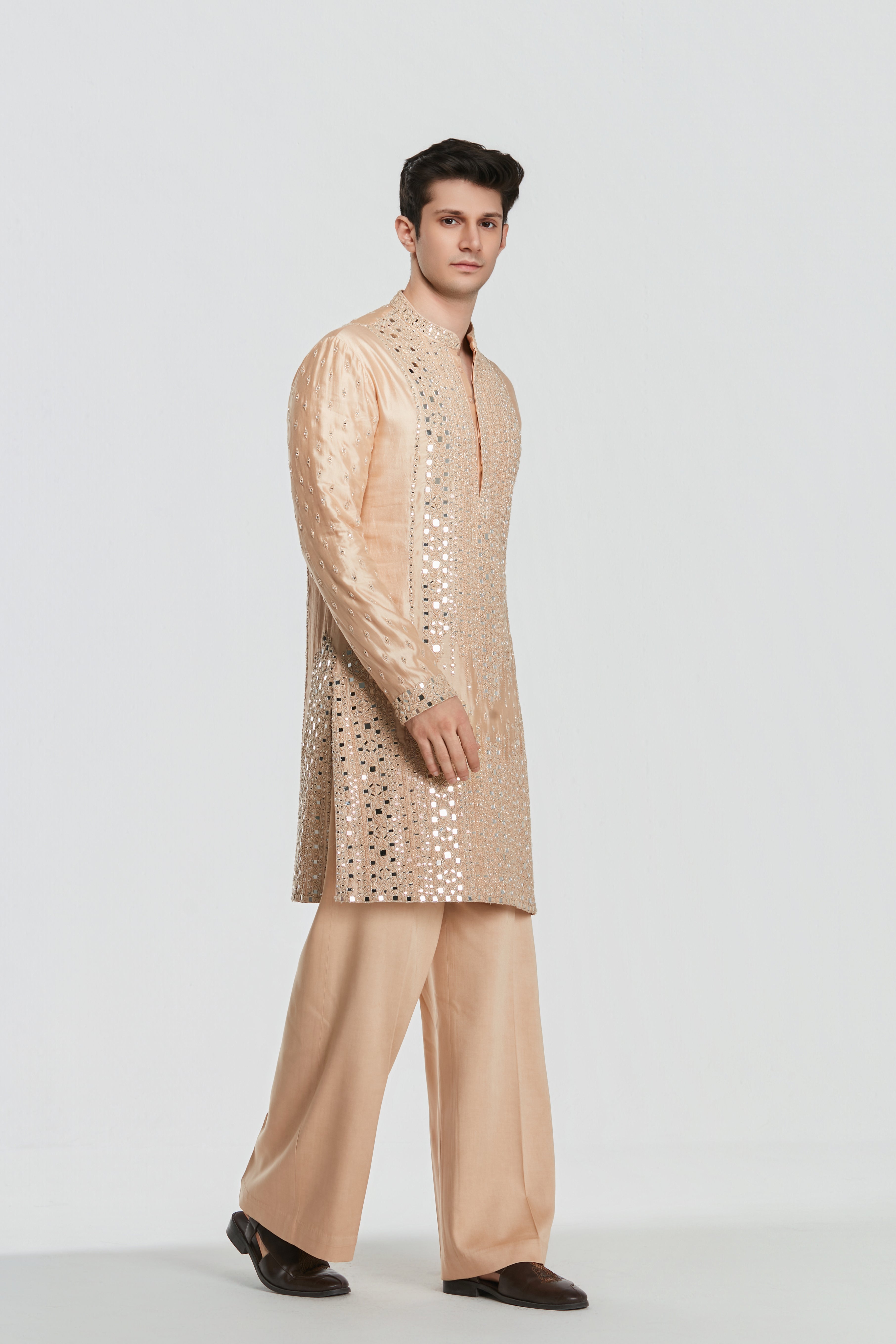Kurta - Heavy chanderi , Pant-Cotton twill
