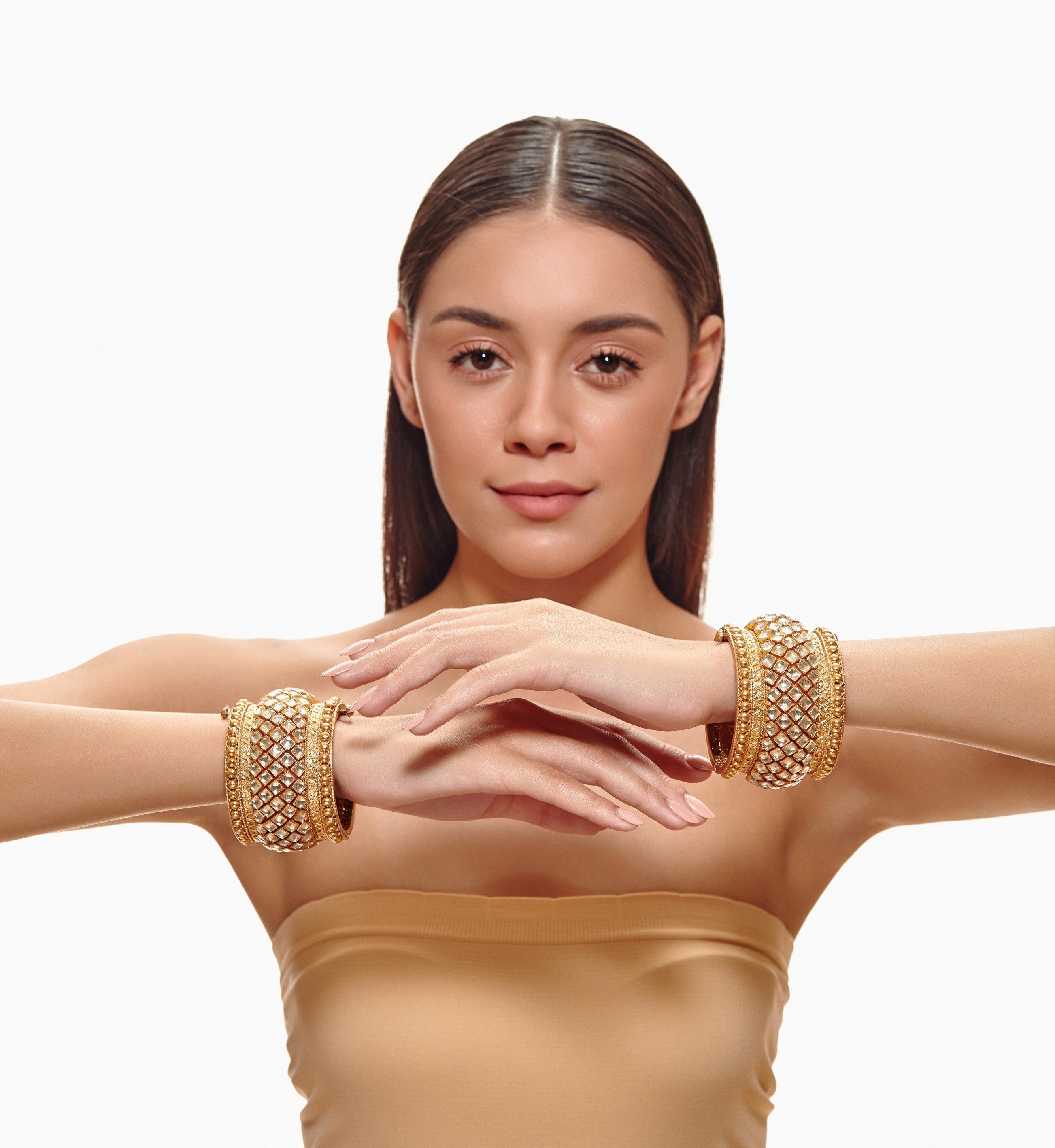 Matka Shaped Gold and Kundan Kadas