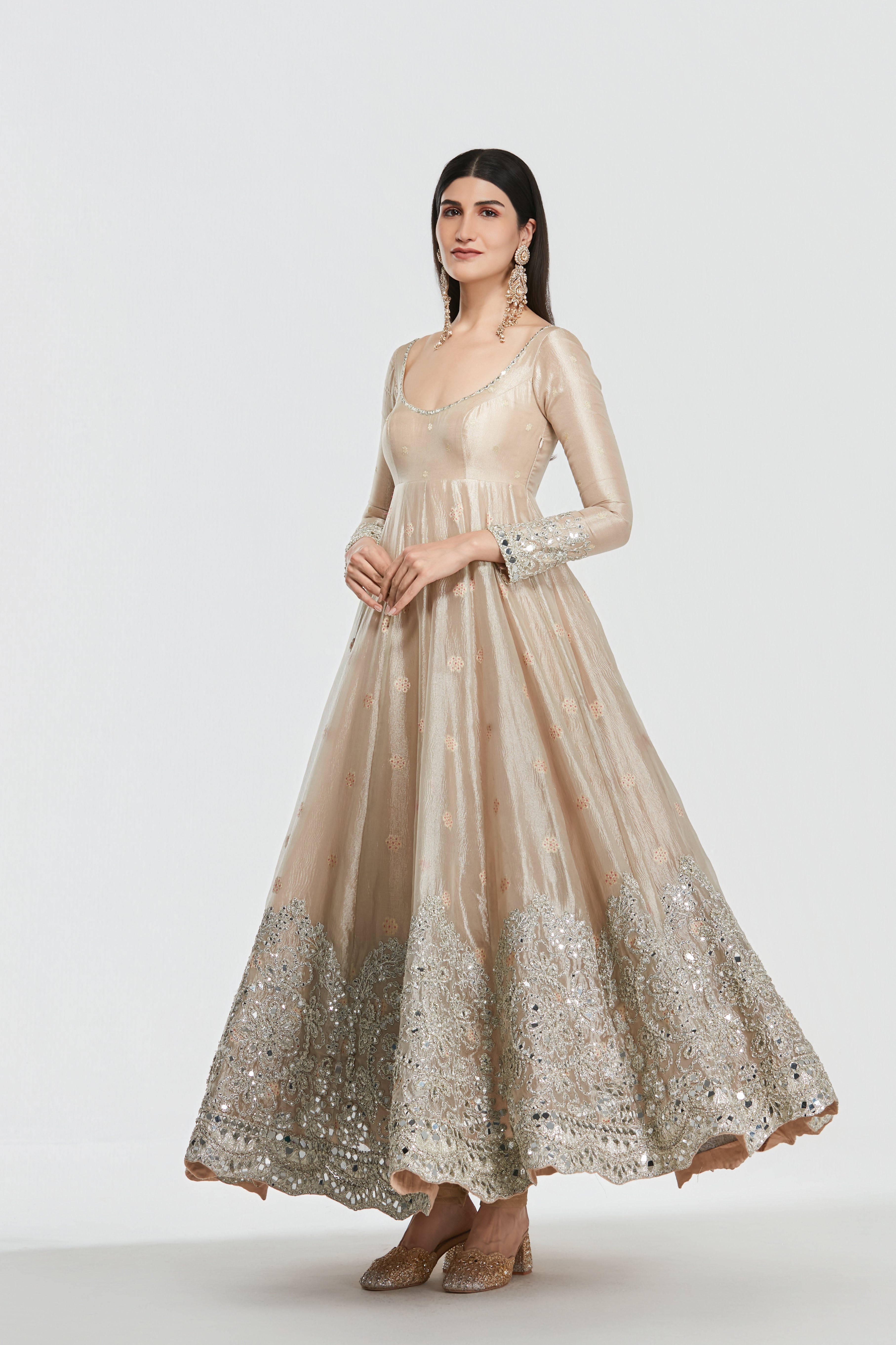 Mirror work , zari , lurex thread