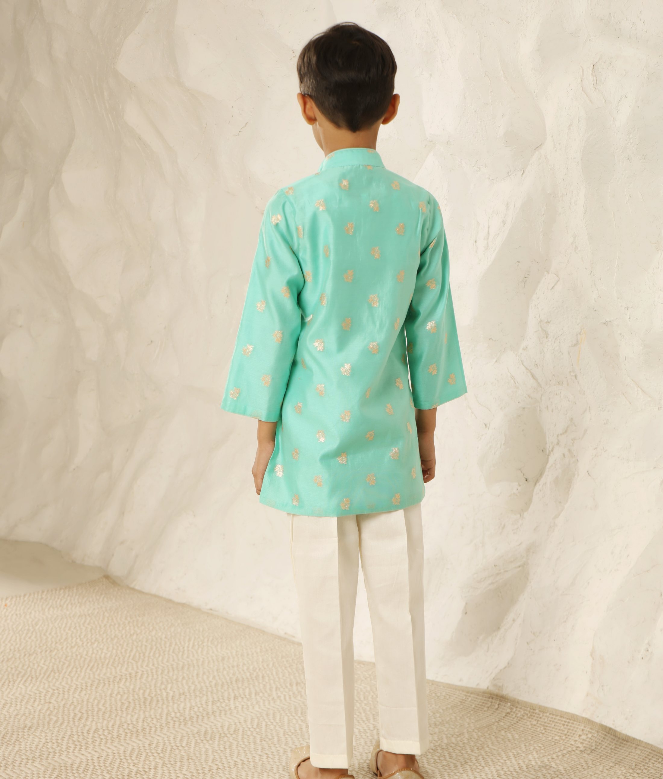 Aqua Chanderi Kurta with Pant