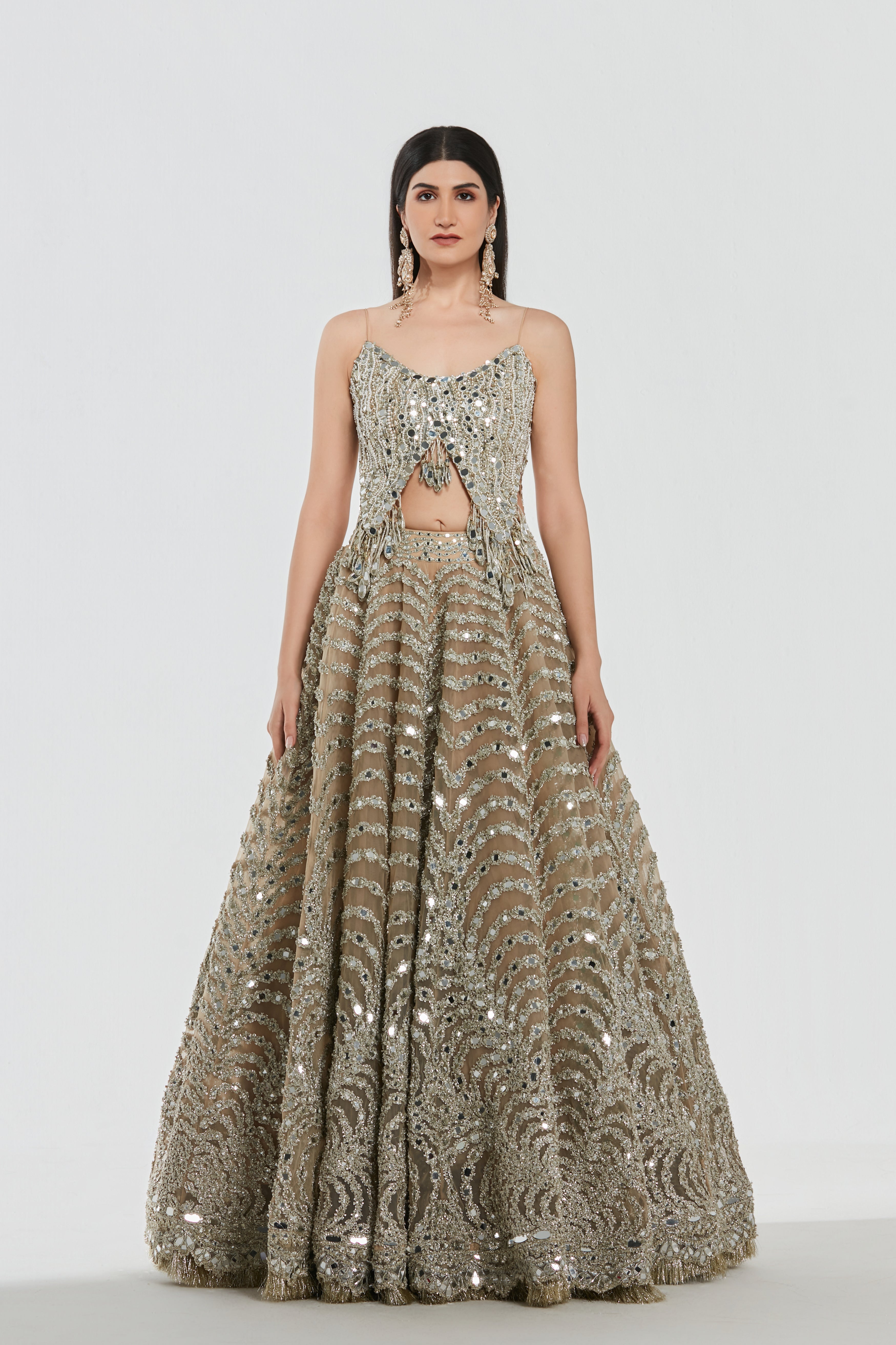 Mirrorr work , zari , gota , pearl beads