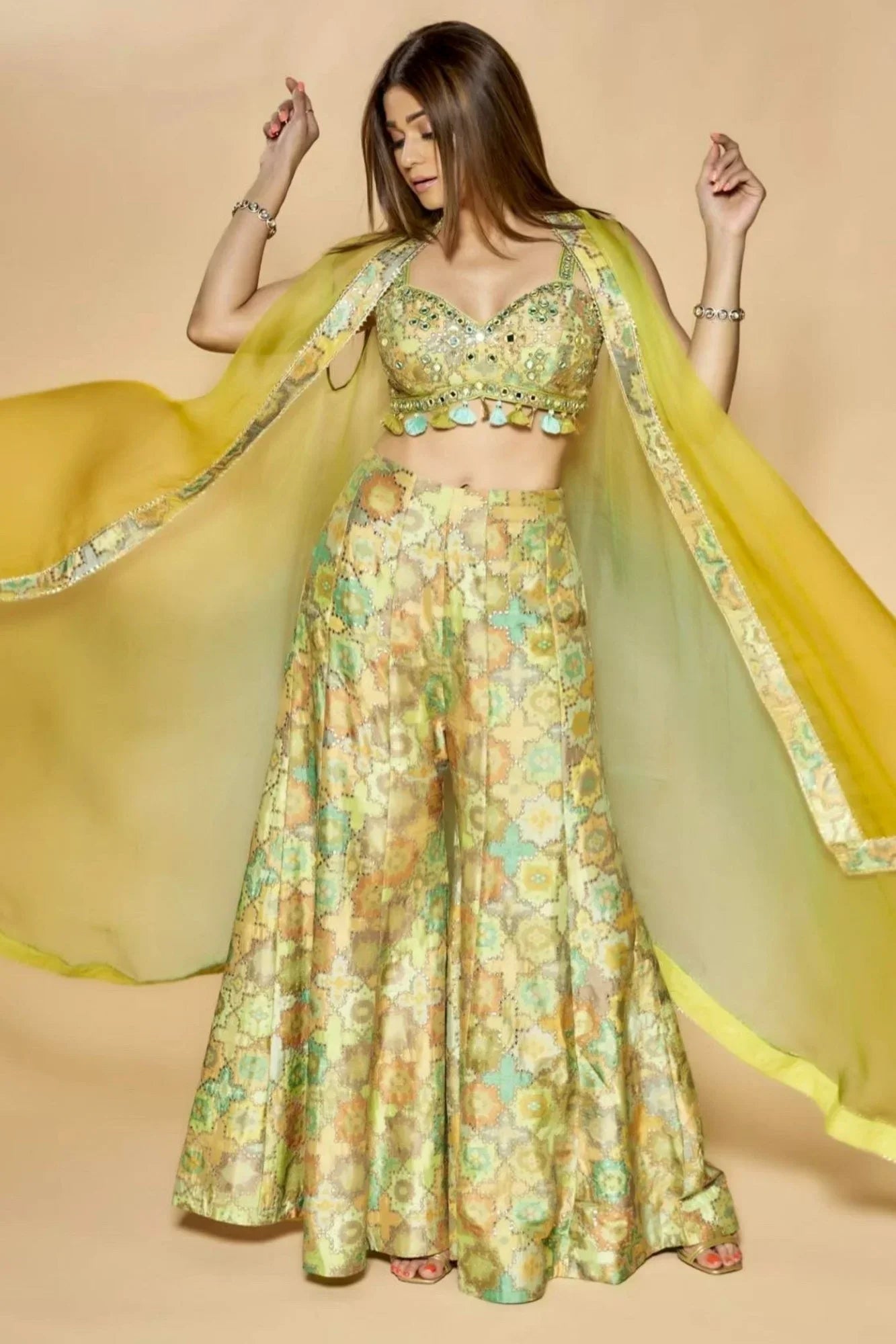 Sukoon Panel Pant With Cape