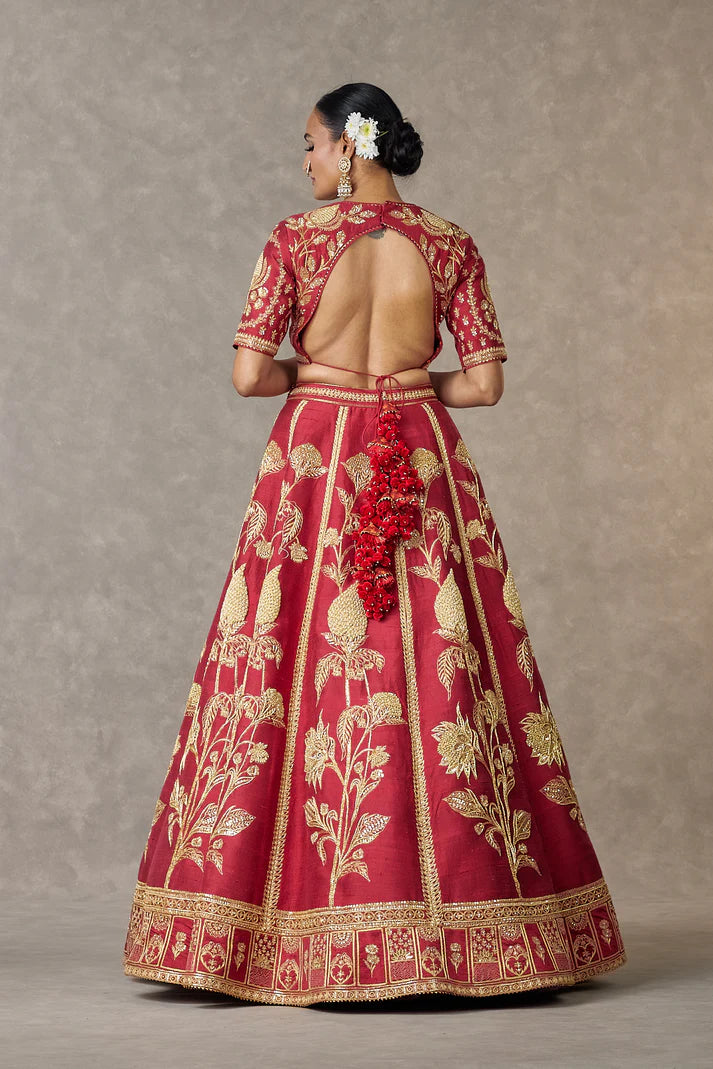 Maroon 'Anar-Phool' Lehenga Set