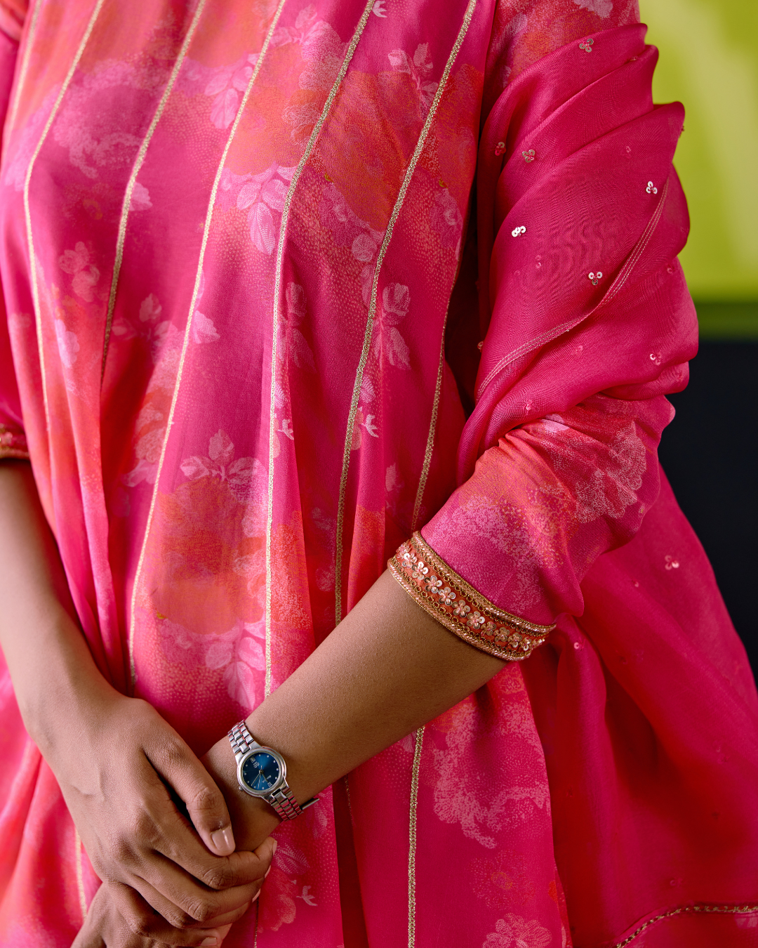 Fuchsia Pink Short Anarkali Set