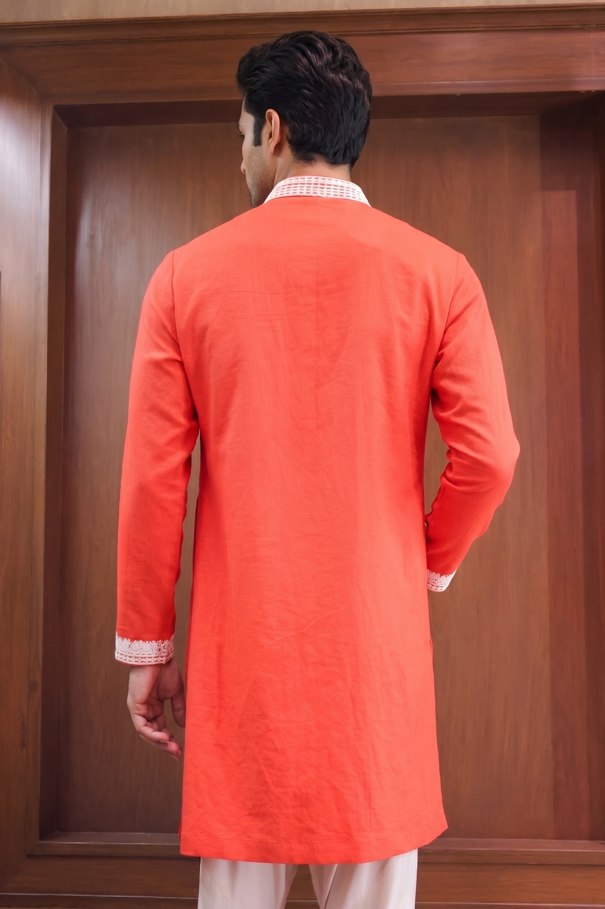Red Embroidered Kurta Set