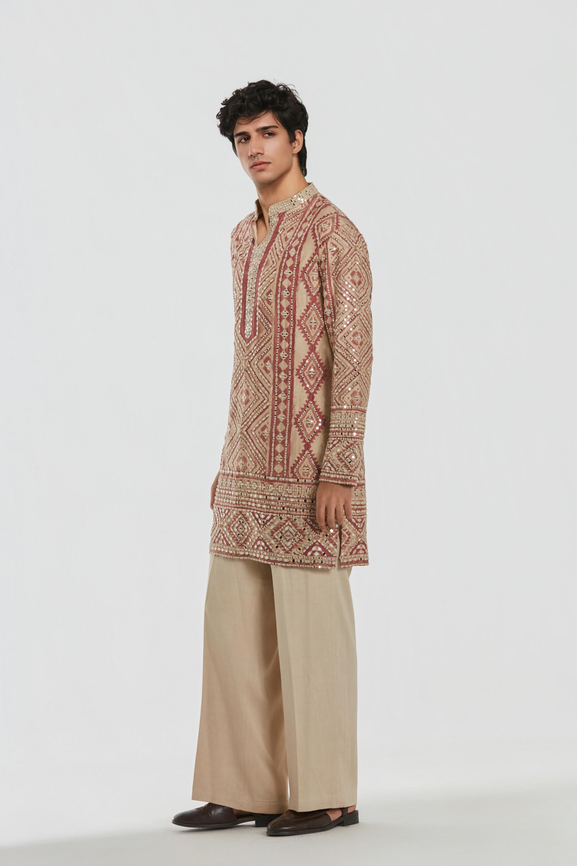 Kurta -Heavy chanderi and Pant - Cotton twill