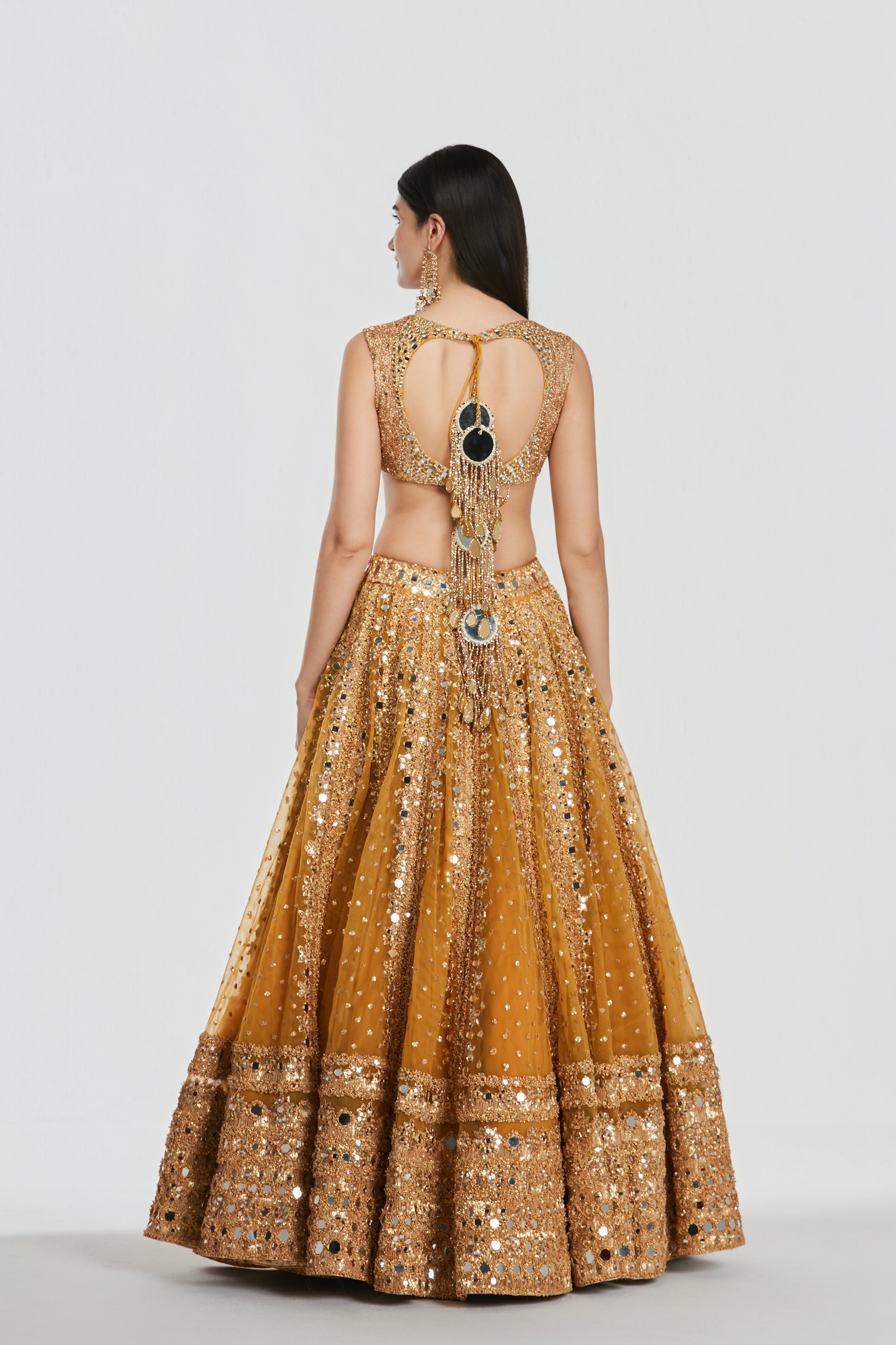 Mirror work , lurex thread , zari