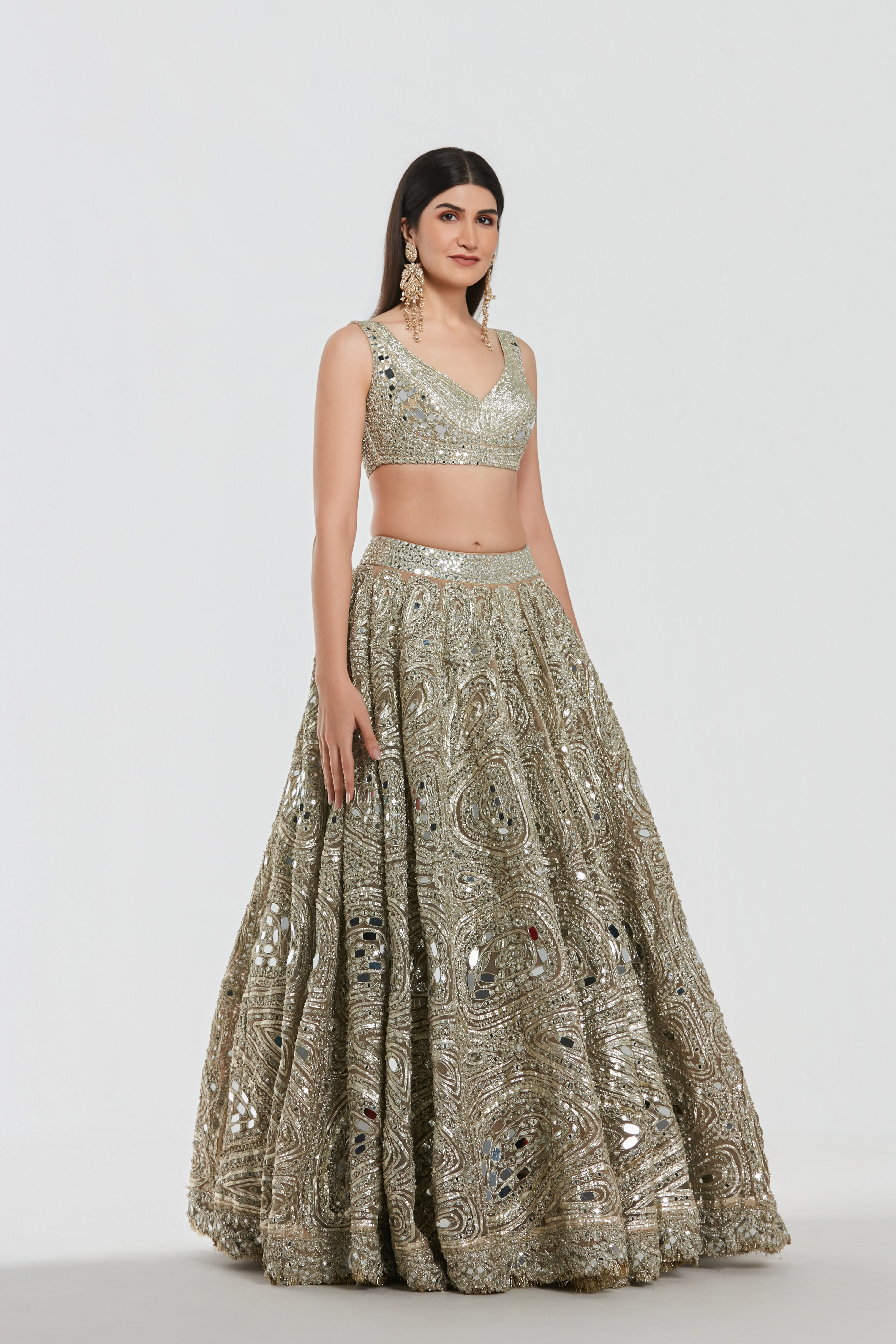 Mirror work , gota , zari