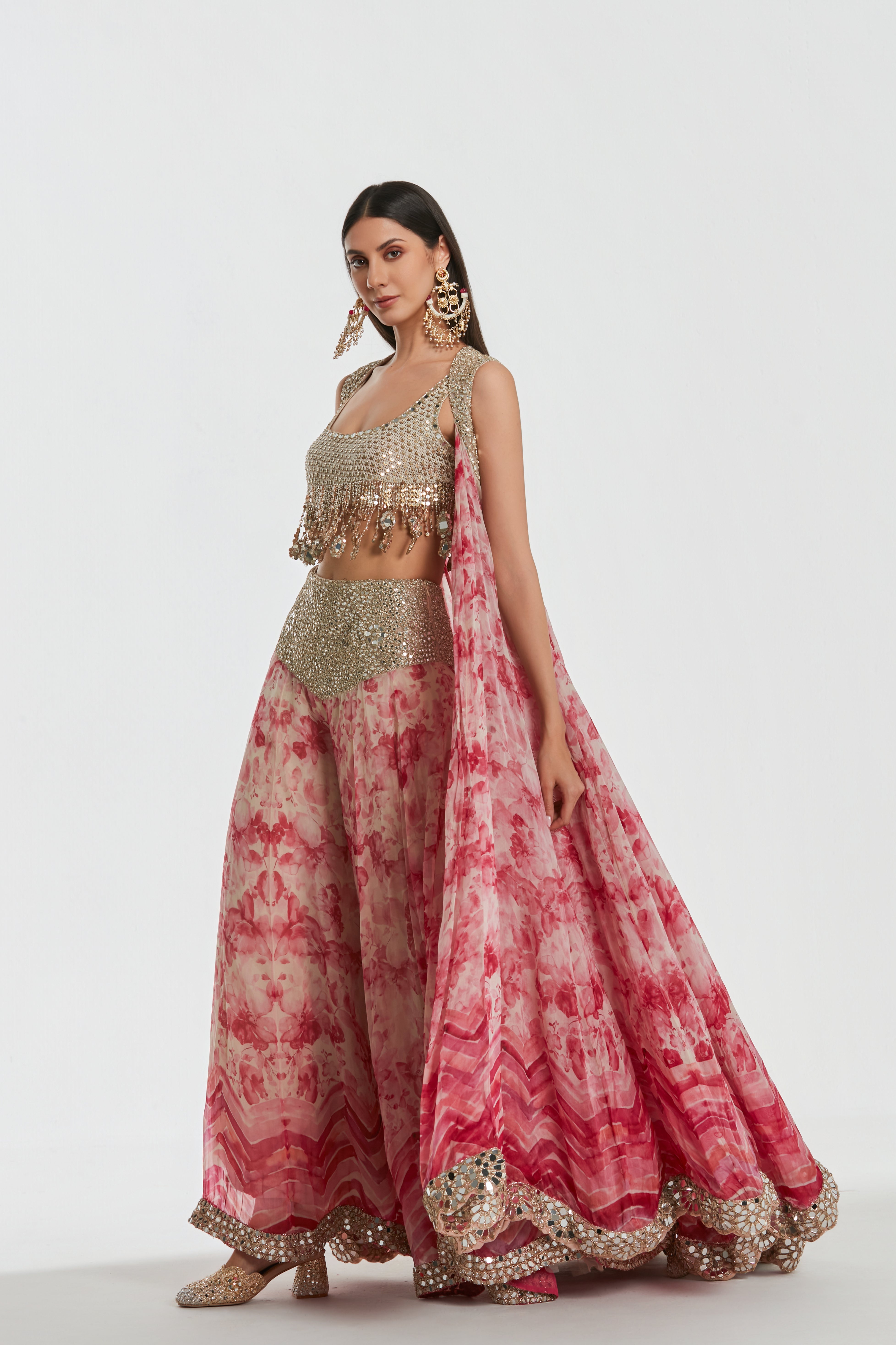 Mirror work , zari , sequins