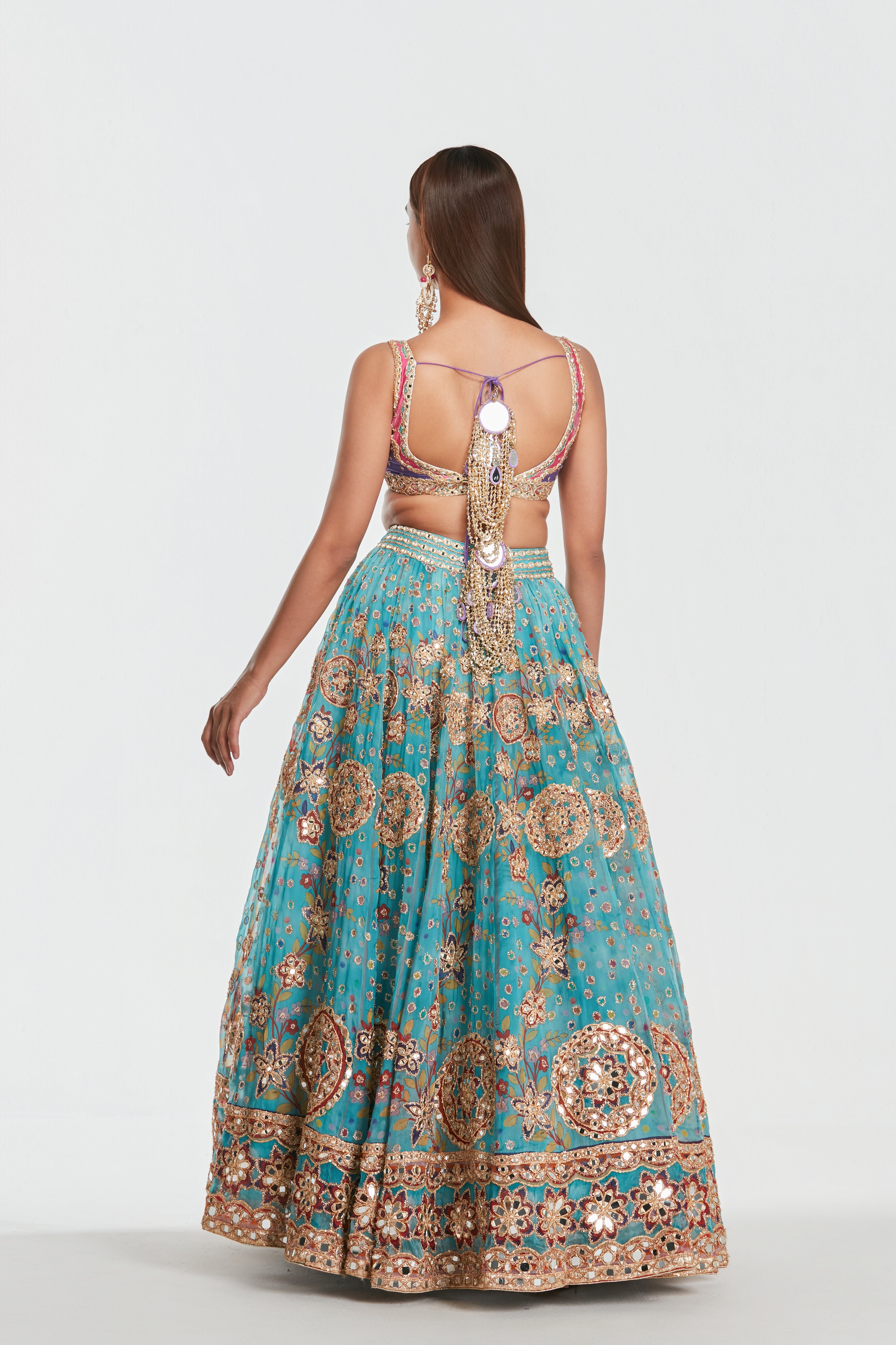 Mirror work , zari , lurex thread