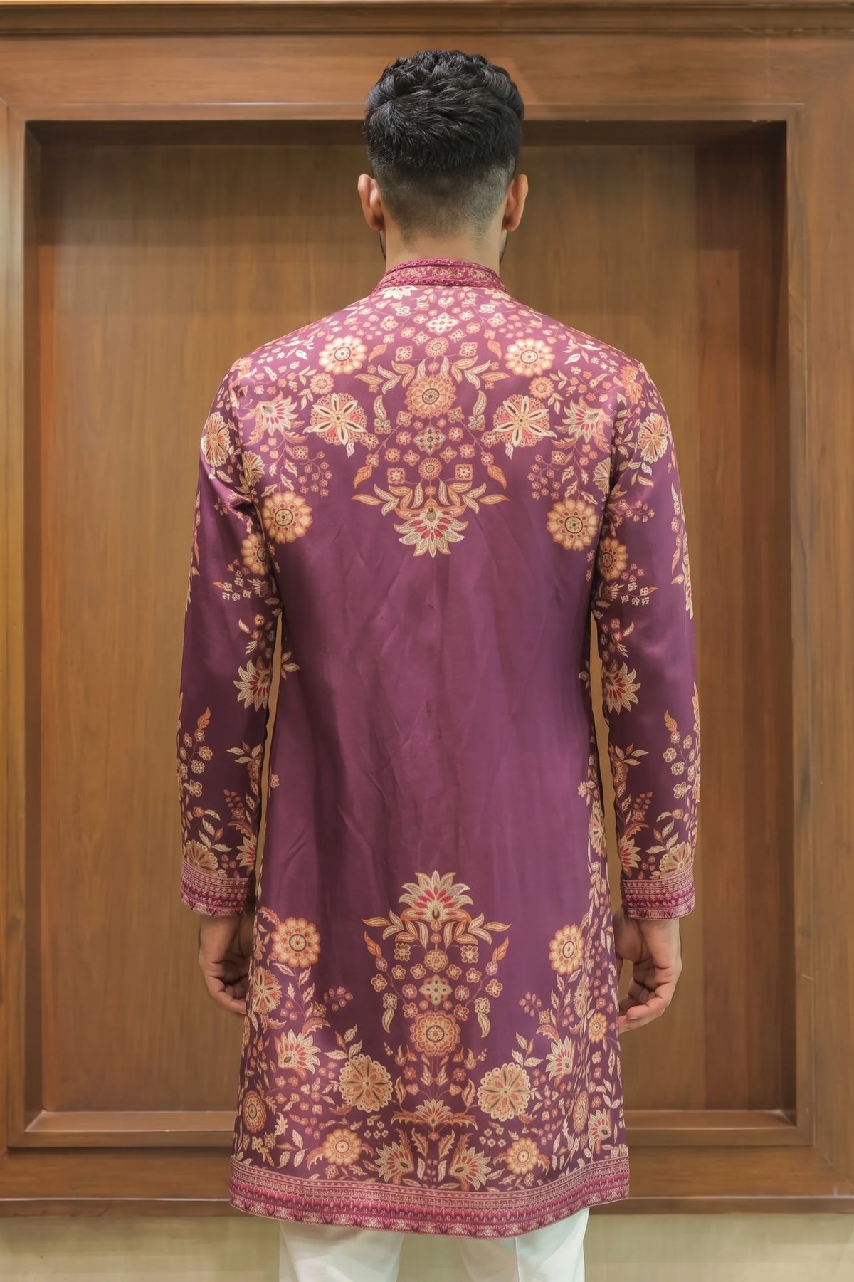 Rich Wine Linen Satin Kurta