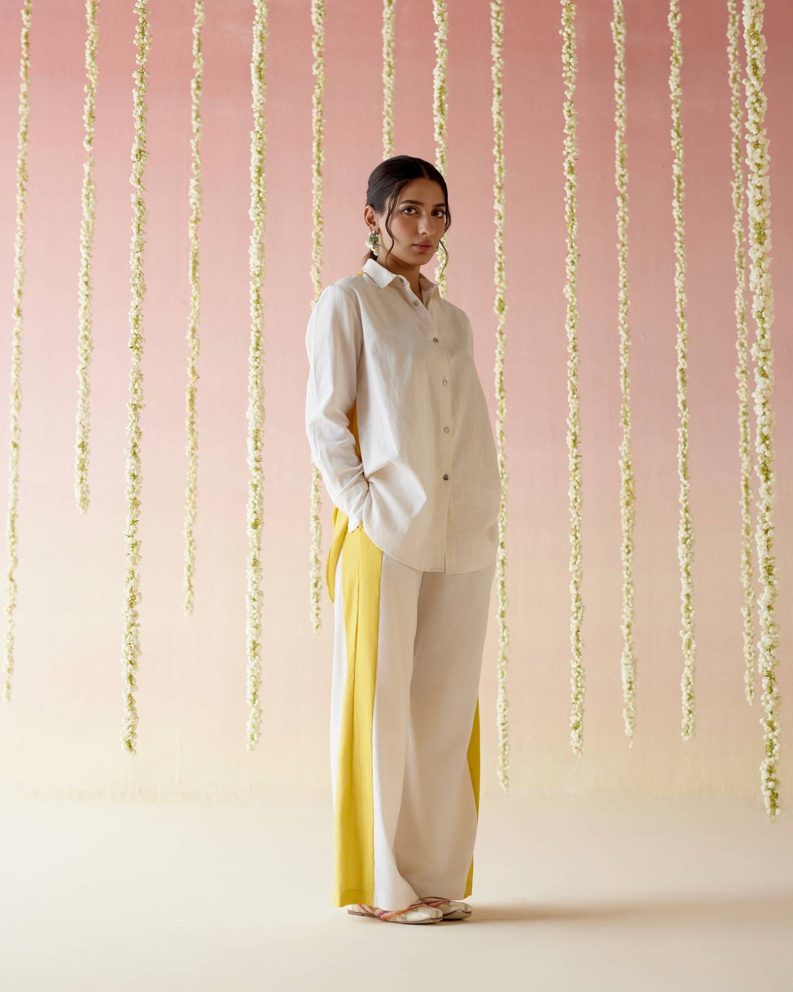Sunlit Khadi Colorblocked Co-ord Set