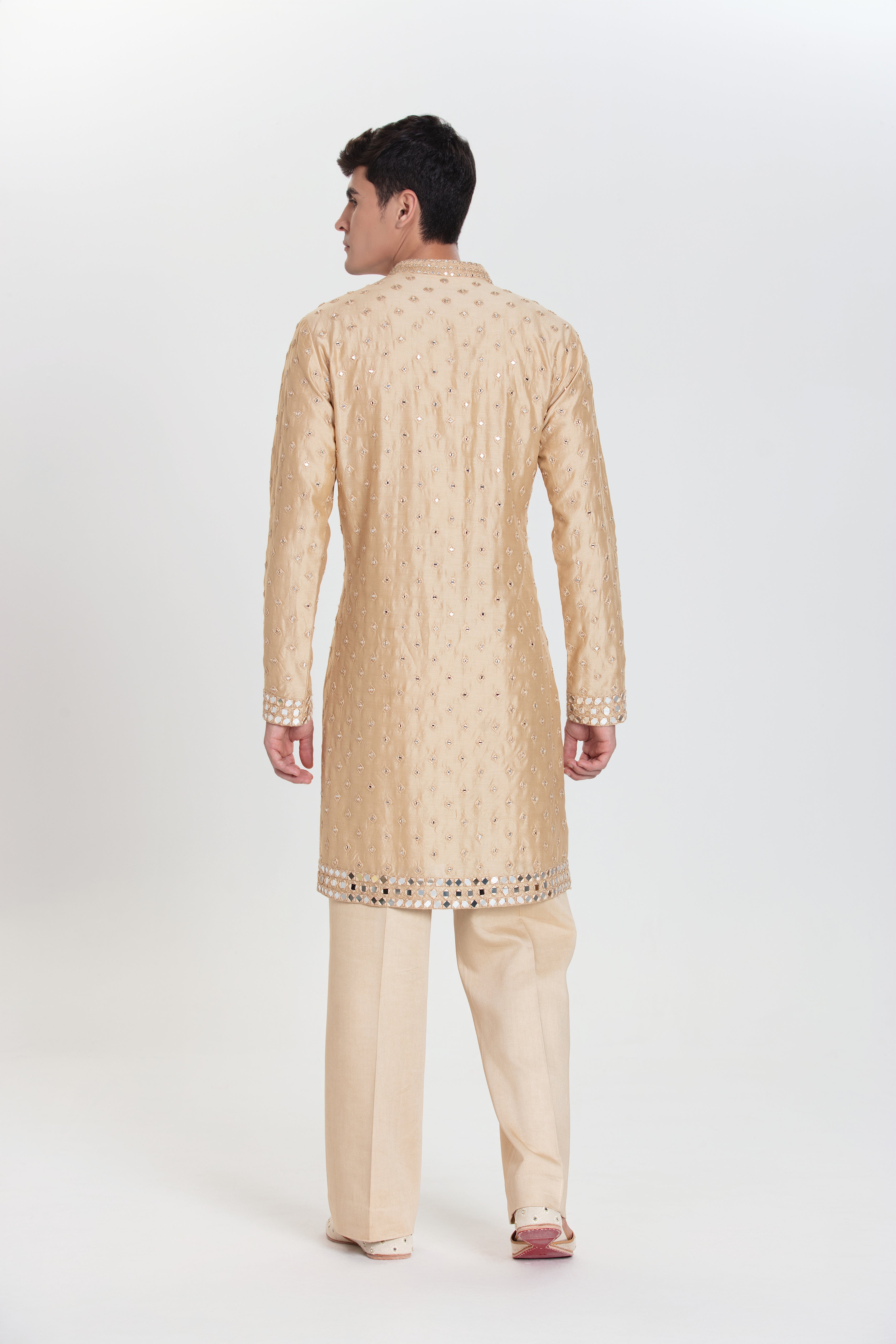 Beige Blossom Kurta Set