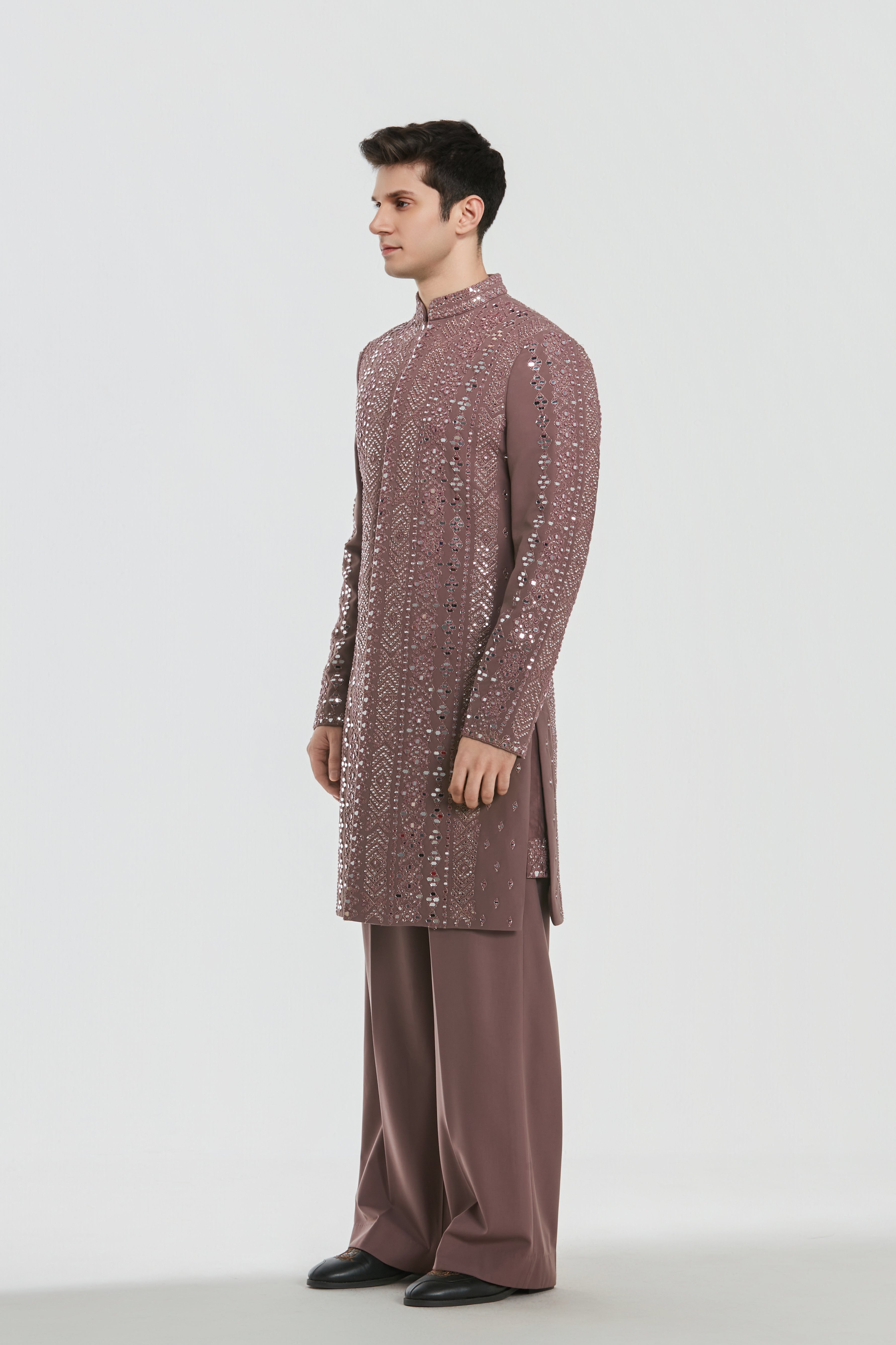 Kurta - Heavy Chanderi , sherwani - neo tech , pant -neo tech