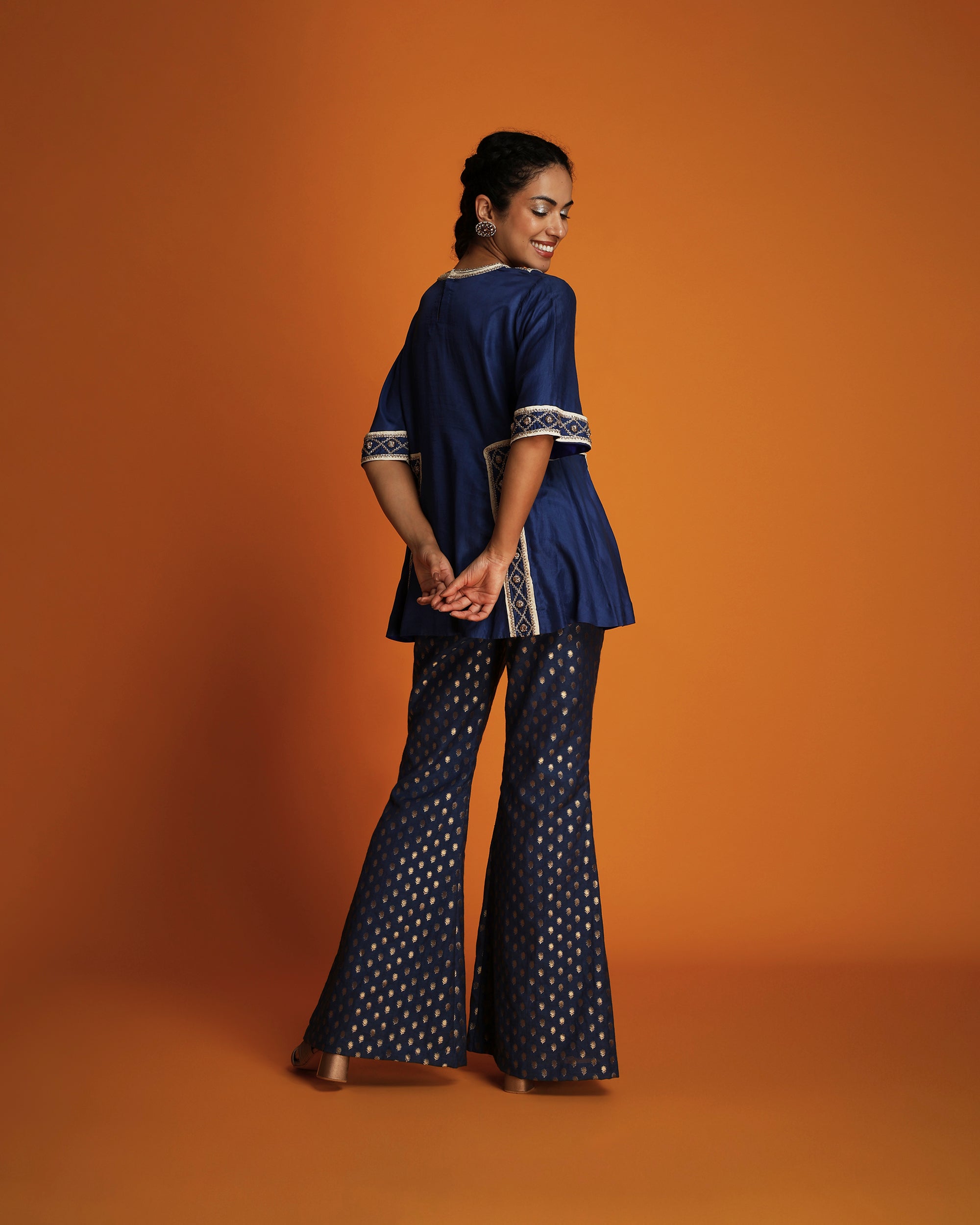 Brocade bell bottom pants