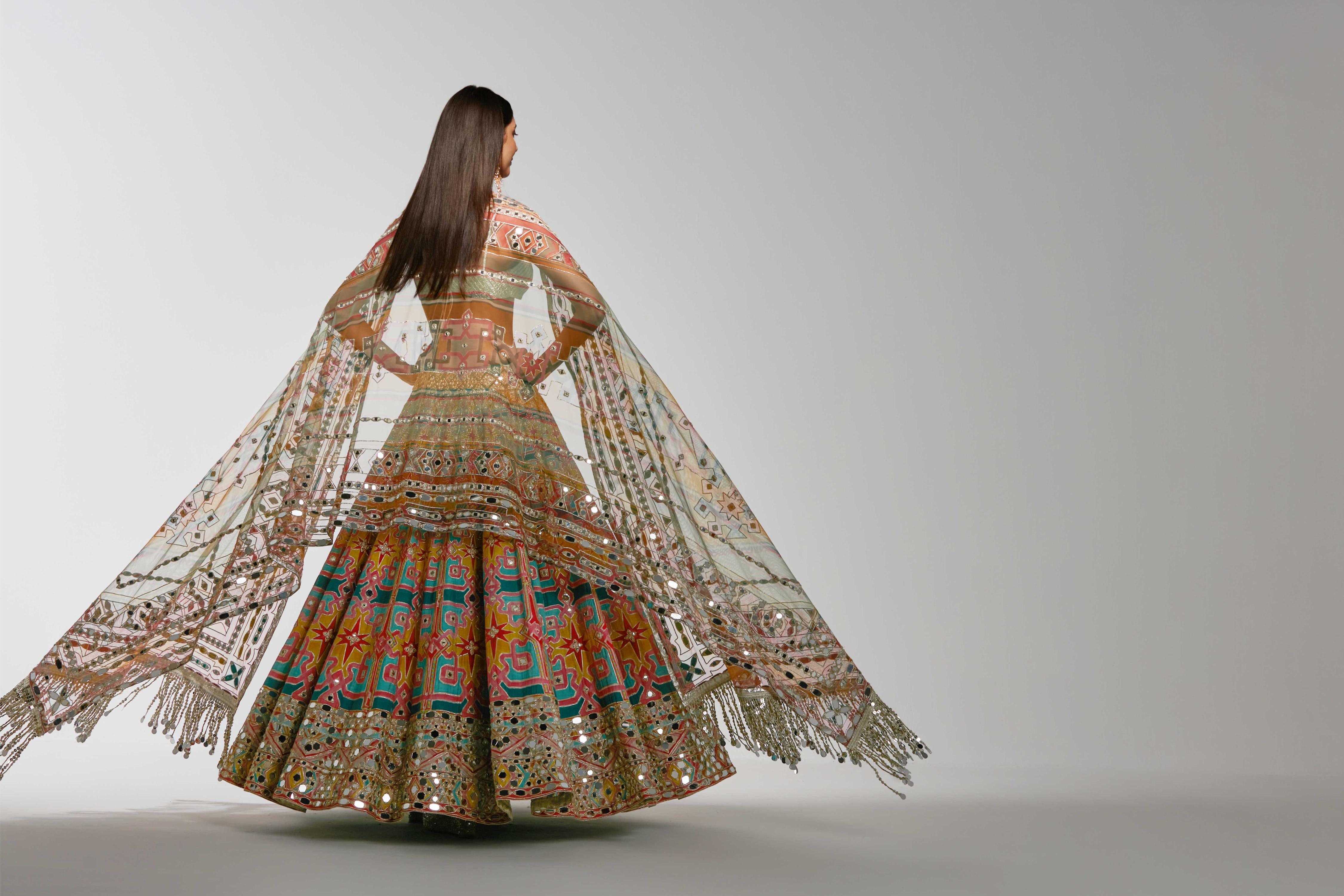 Mirror work , zari , lurex thread